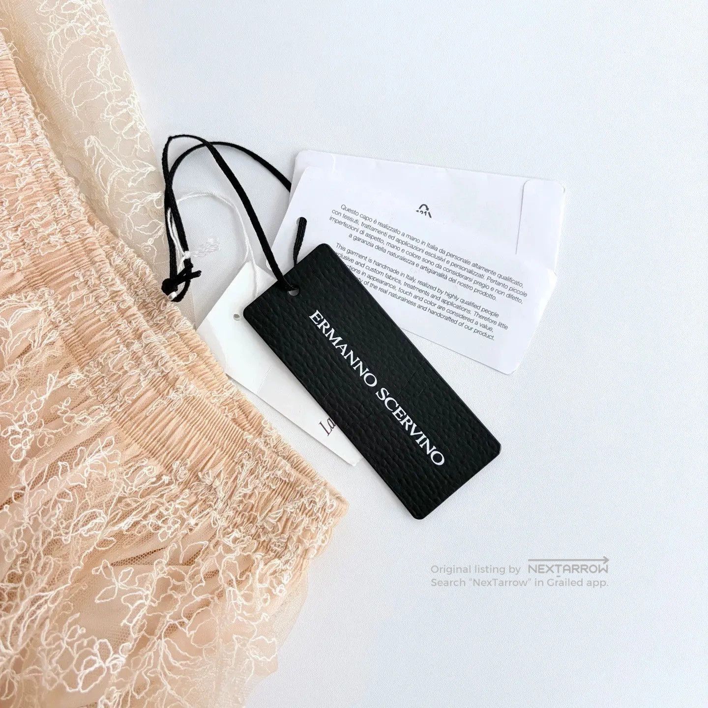 Ermanno Scervino Floral Lace Pleated Maxi Skirt in Beige, Women's (Size 25) — image 6 of 6