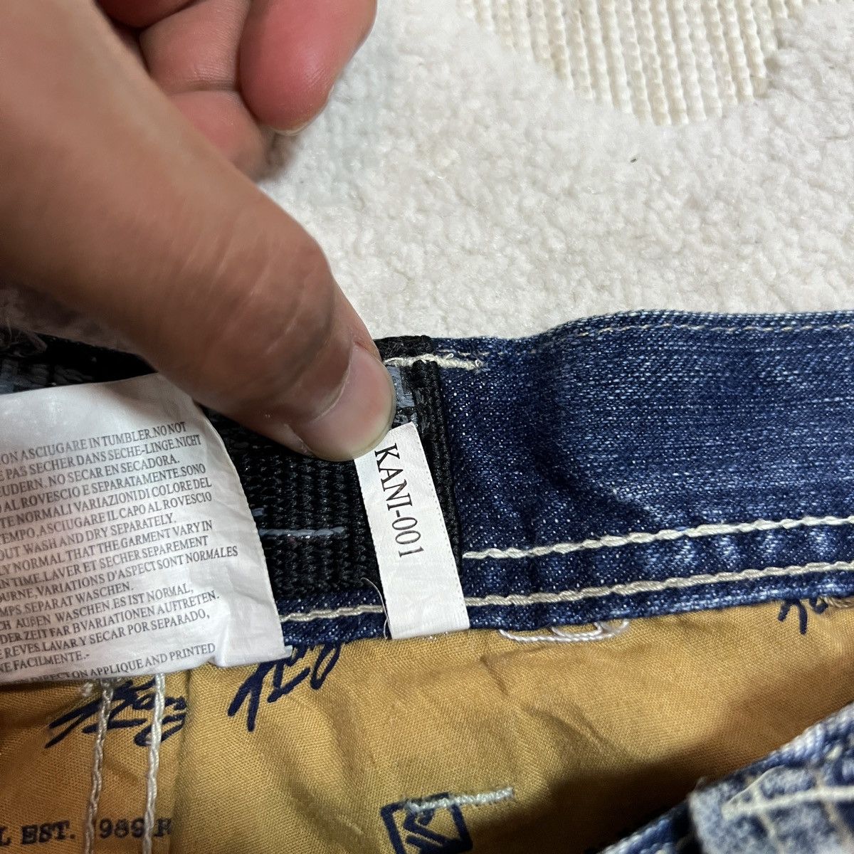 Karl Kani Vintage Grail 90s Karl Kani Embroidered Denim Jeans Size US 34 / EU 50 - 11 Thumbnail