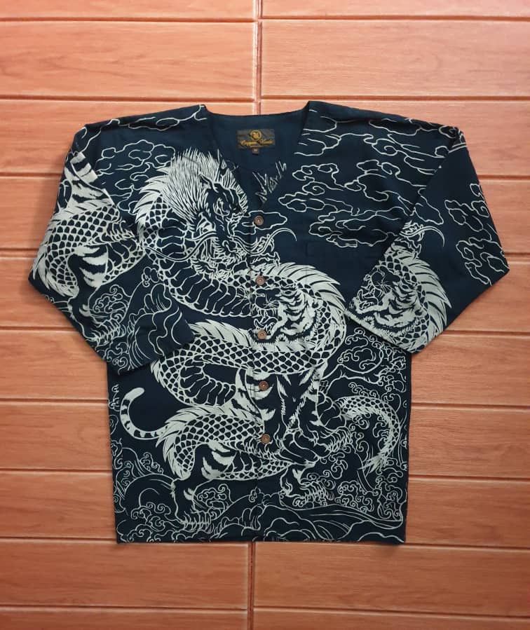 Japanese Brand 💥Cropped head monogram dragon yakuza longsleeve shirt Size US M / EU 48-50 / 2 - 5 Thumbnail
