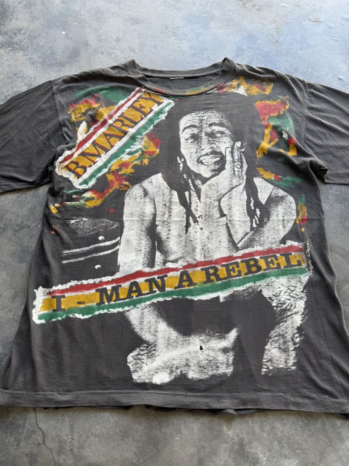 Bob Marley RARE 🔥 Vintage 90’s Distressed Bob Marley Tuff Gong Rap tees Size US XL / EU 56 / 4 - 5 Thumbnail