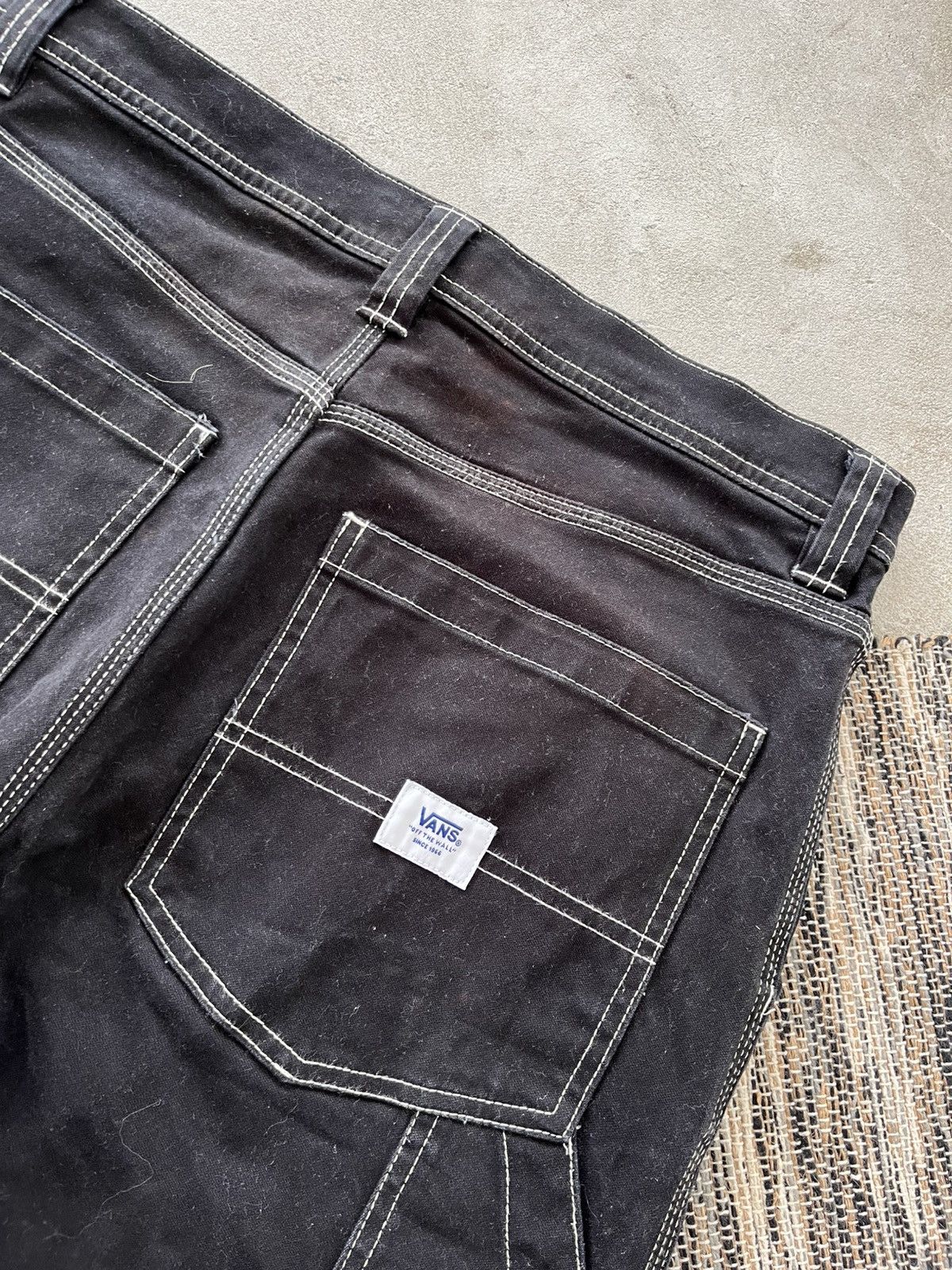 Vans Vintage Vans Workwear Style Black Denim Pants sk8 Y2K Size US 31 - 20 Thumbnail