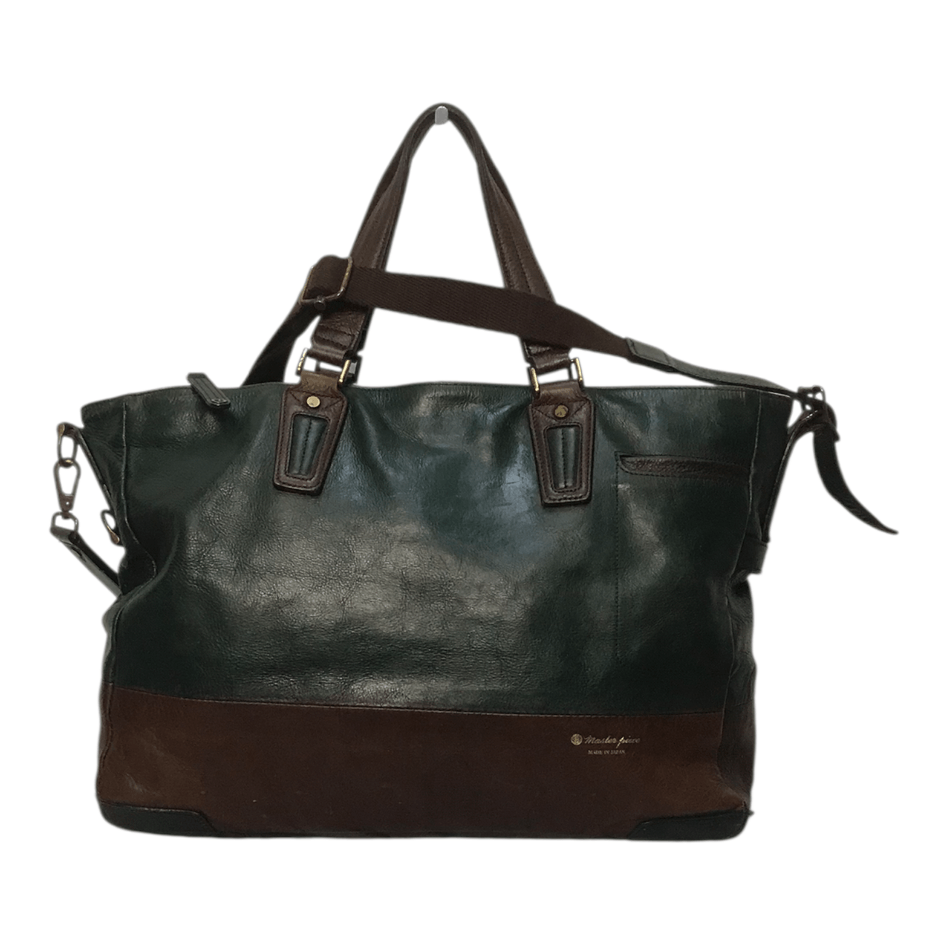 MasterPiece Masterpiece Dark Green Leather Tote/Sling Bag Size ONE SIZE - 2 Thumbnail