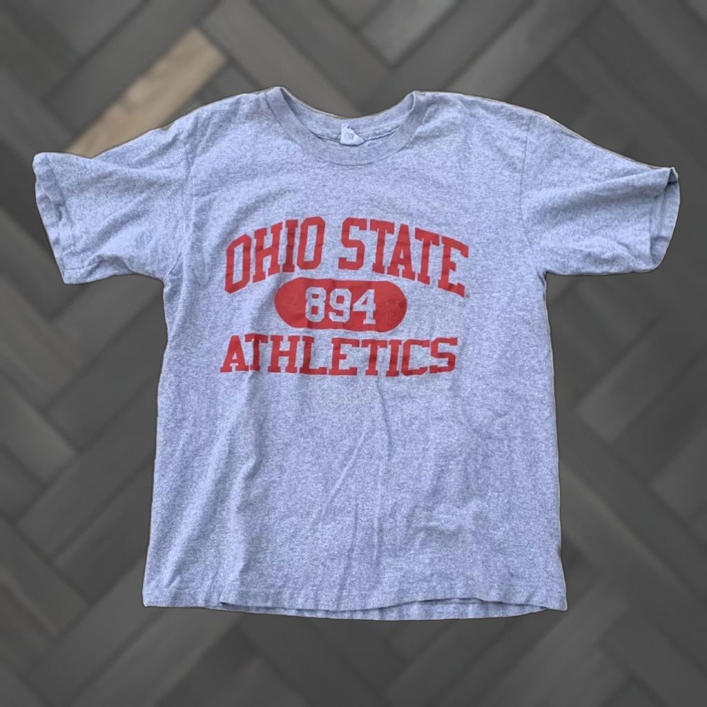 Vintage VINTAGE Ohio State 894 Athletics T-Shirt Single Stitch Made In USA Size L Gray Men Cotton Exchange Graphic Tee Sportswear/Beach 90s Theme Mens Size US L / EU 52-54 / 3 - 1 Thumbnail
