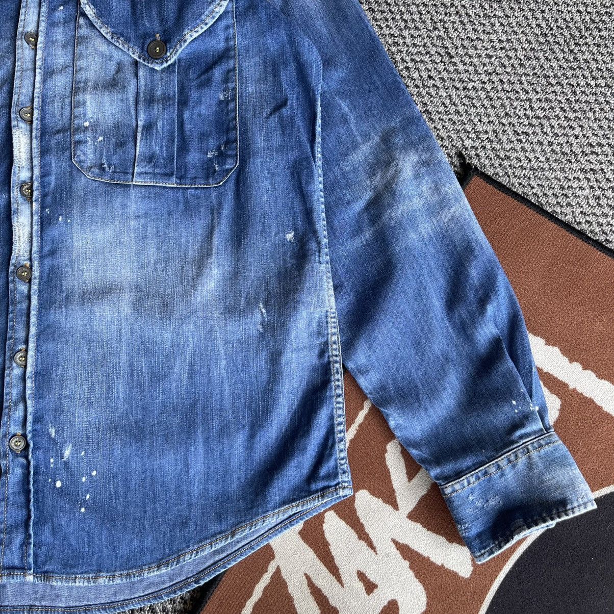 Dsquared2 Dsquared2 Distressed Effect Denim Shirt Size US L / EU 52-54 / 3 - 4 Thumbnail