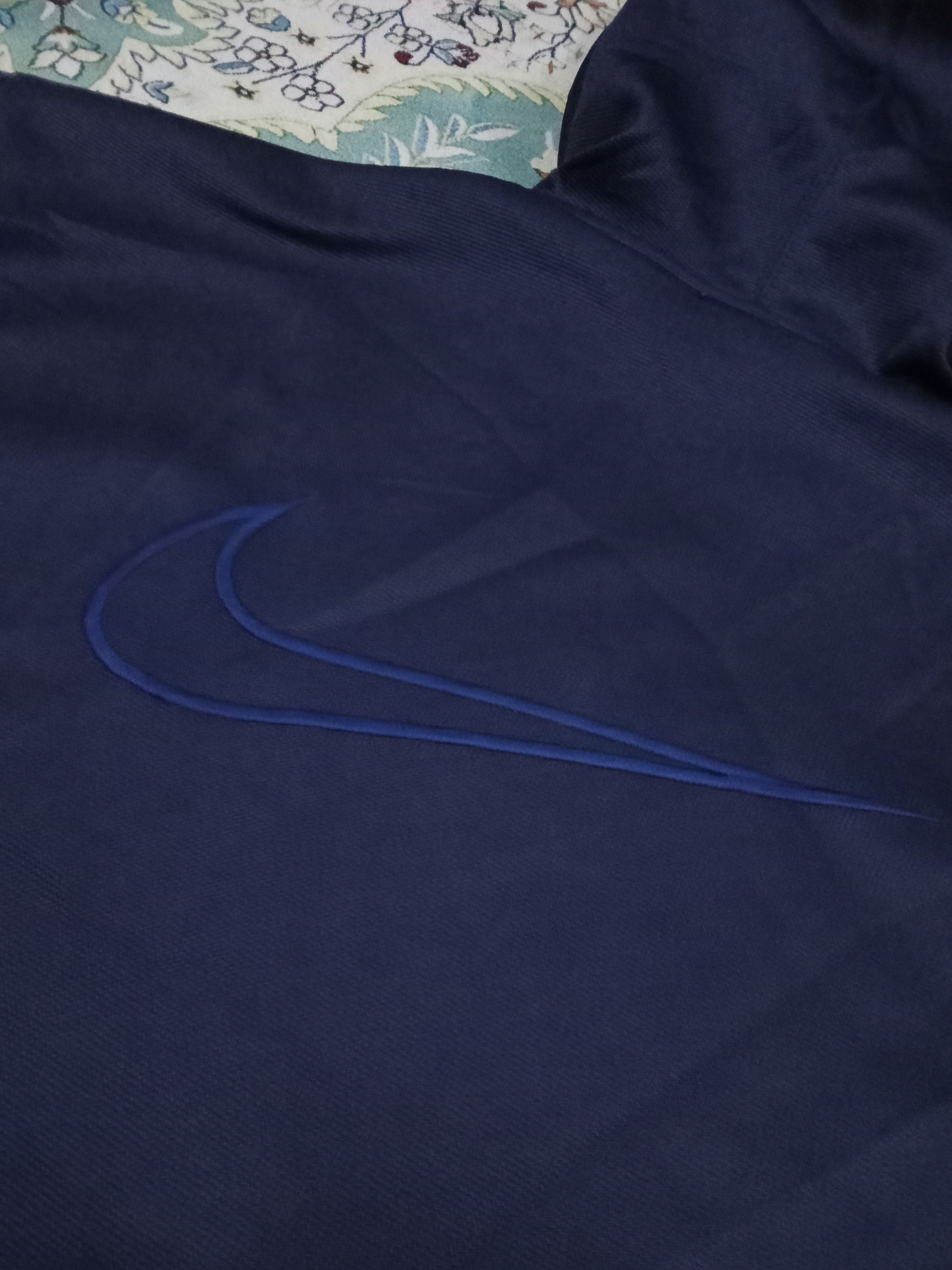 Nike × Vintage Vintage Nike 90s Half Zipped Centre Swosh Hoodie Size US L / EU 52-54 / 3 - 7 Thumbnail