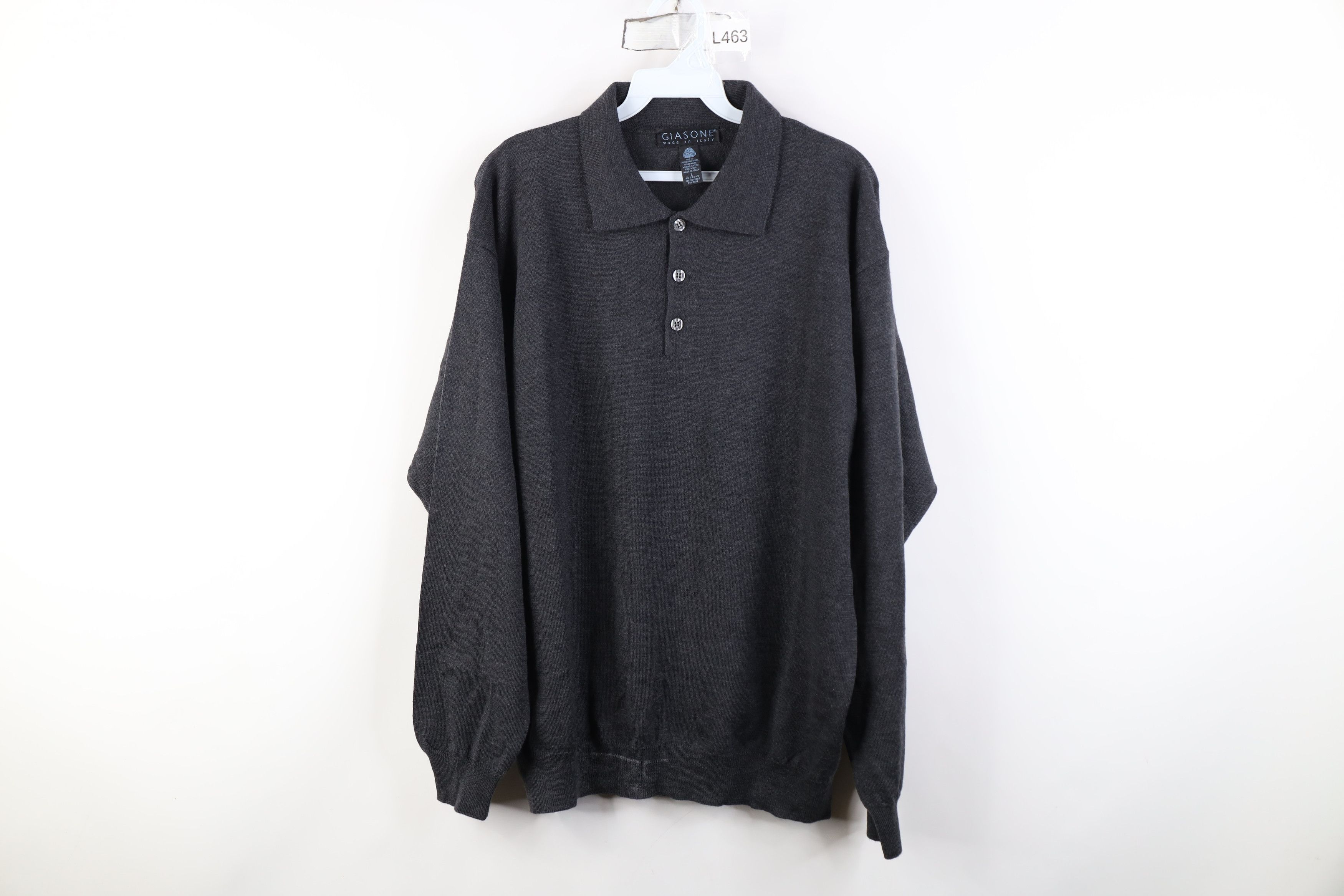 Vintage Vintage 90s Streetwear Merino Wool Knit Collared Sweater Size US L / EU 52-54 / 3 - 1 Thumbnail