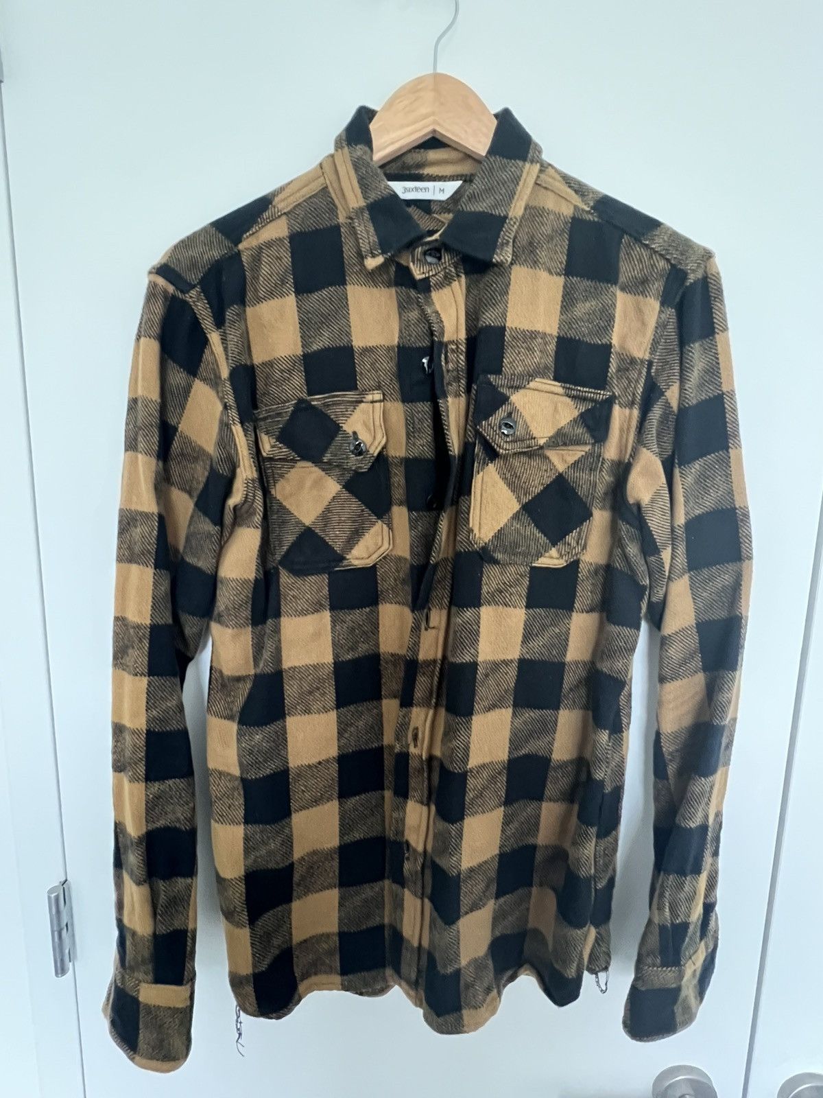 3sixteen Drunk Check Crosscut Flannel - Mustard Size US M / EU 48-50 / 2 - 1 Thumbnail