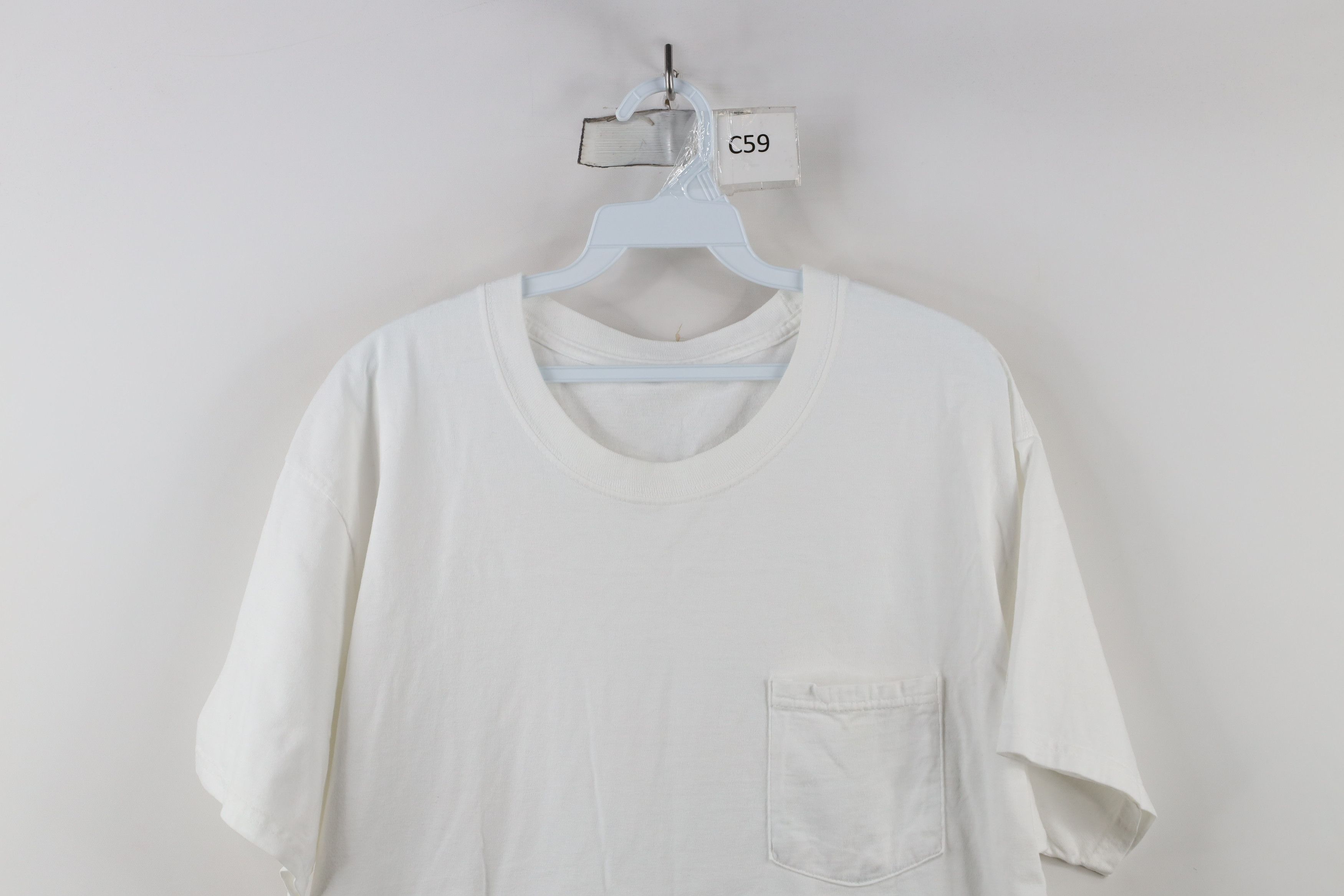Vintage Vintage 90s Streetwear Heavyweight T-Shirt White Cotton Size US L / EU 52-54 / 3 - 2 Thumbnail
