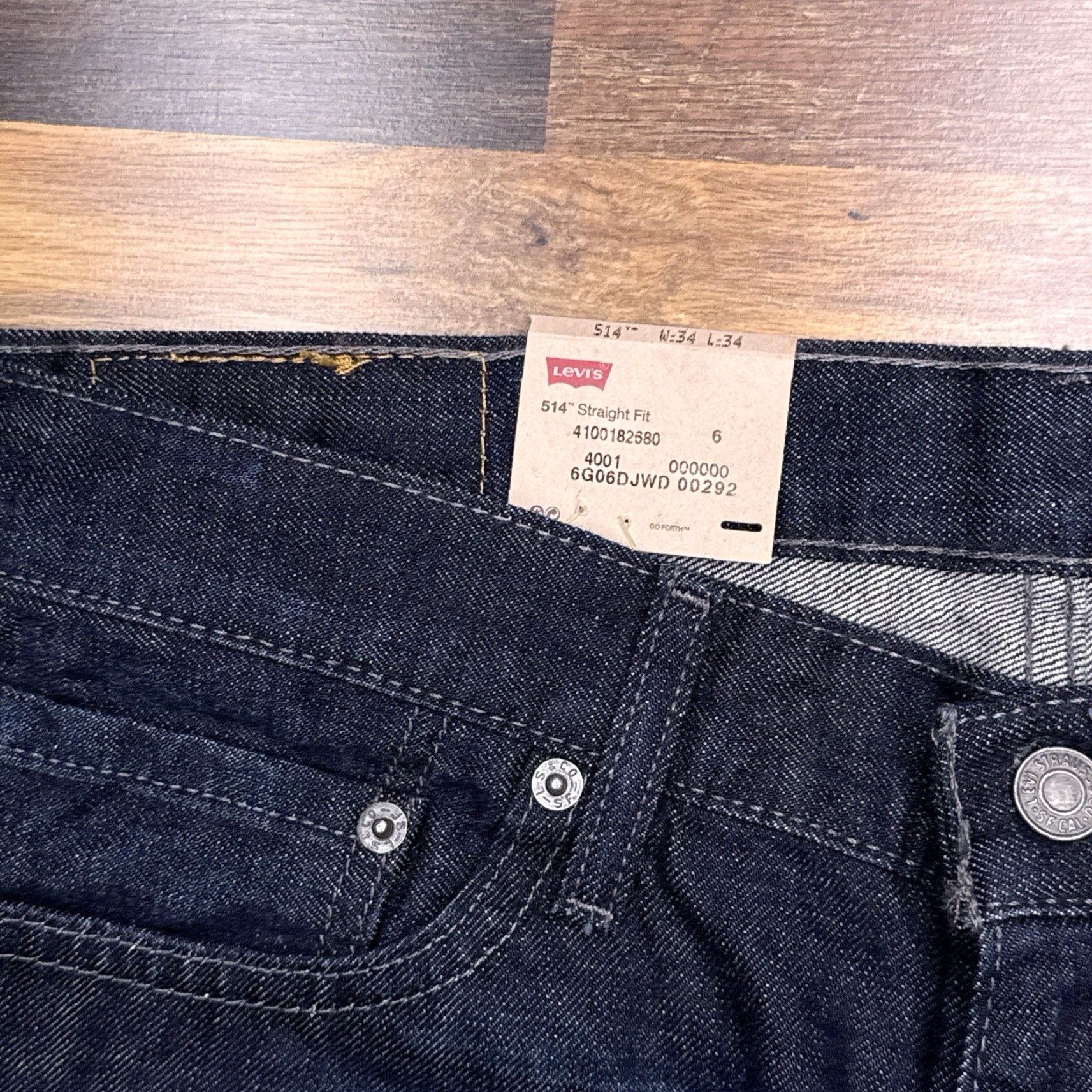 Levi's Levi's 514 Straight Jeans Mens 34x34 Mid Rise Slim Fit Denim Blue 5-Pocket Size US 34 / EU 50 - 5 Thumbnail