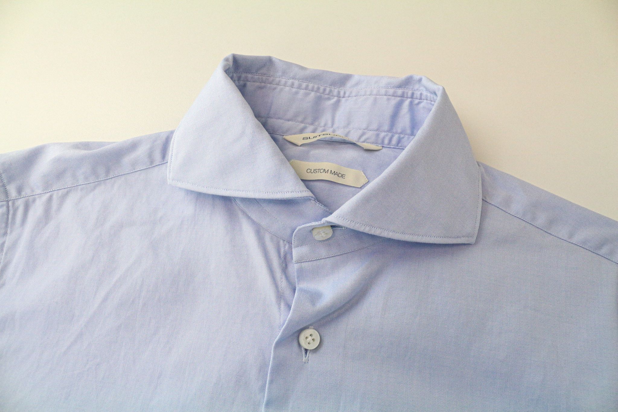 Suitsupply 37/14 1/2 Blue Extra Slim Pure Wool Shirt 77727 Size 38R - 3 Thumbnail