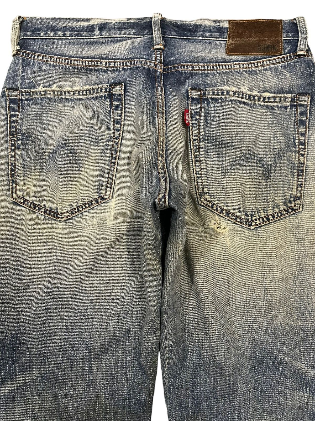 Edwin Vintage 90s Edwin Blue Wash Distressed Destroyer Jeans Size US 32 / EU 48 - 4 Thumbnail