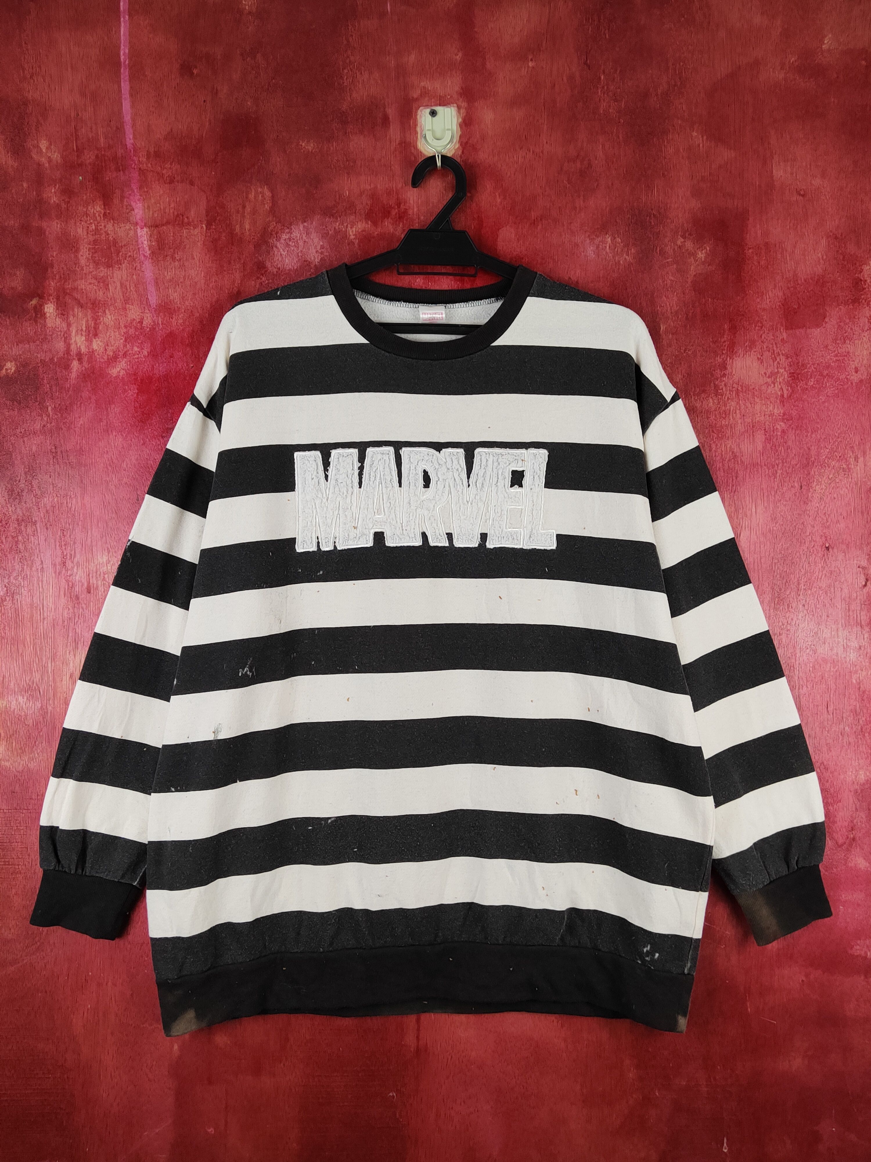 Marvel Comics × Vintage Marvel sandman White Black Stripe prison Sweatshirts #S2115 Size US M / EU 48-50 / 2 - 1 Thumbnail