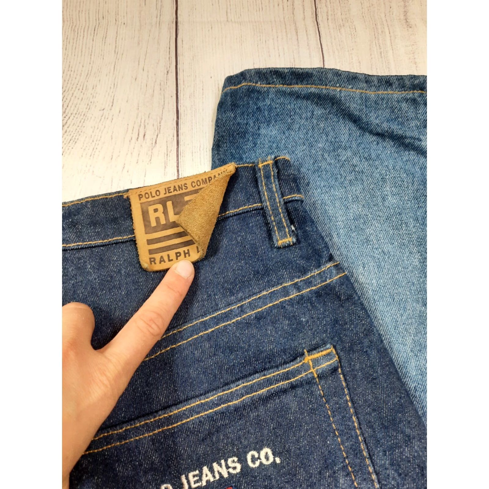 Polo Ralph Lauren Polo Ralph Lauren Jeans Co Men's 32x30 Straight Relaxed Dark Wash Blue Denim Jeans Size US XS / EU 42 / 0 - 7 Thumbnail