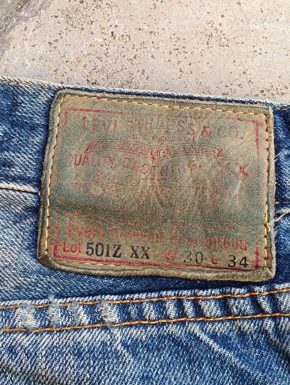 Levi's Distressed Levi's 501ZXX BIG E Selvedge Denim Patchwork. Size US 30 / EU 46 - 13 Thumbnail
