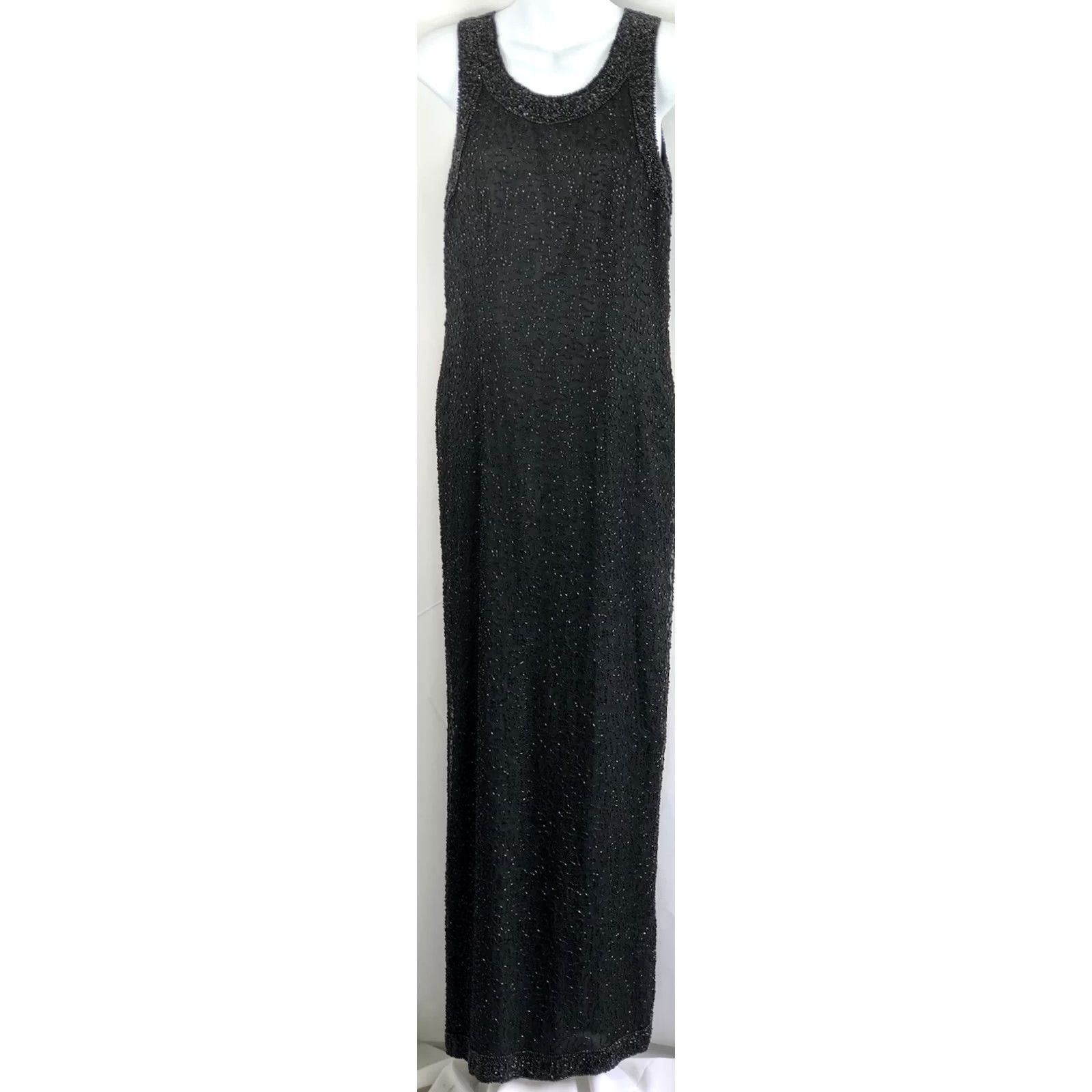 Vintage Vtg Laurence Kazer Silk Beaded Dress M Blk Sleeveless Formal Parkty Paris Size M / US 6-8 / IT 42-44 - 6 Thumbnail