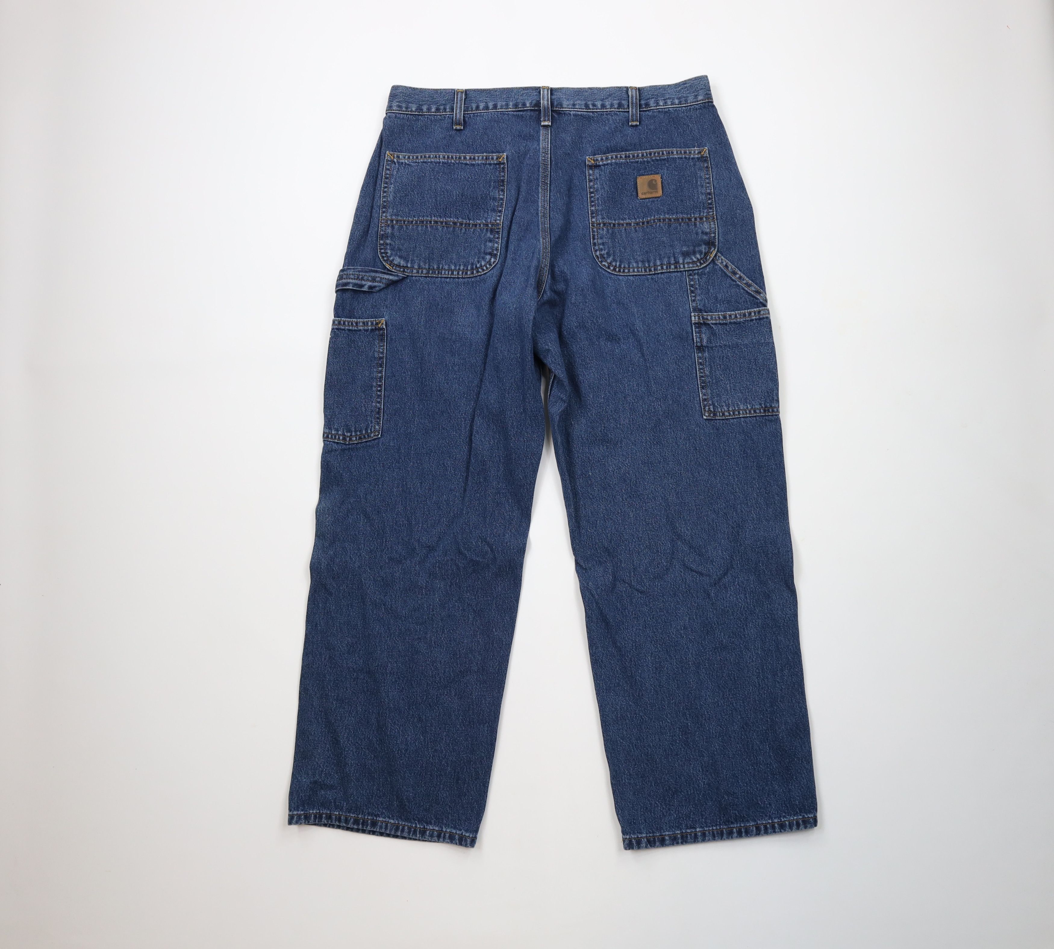 Carhartt × Vintage Vintage Y2K Carhartt Fit Wide Leg Dungaree Denim Jeans Size US 36 / EU 52 - 4 Thumbnail