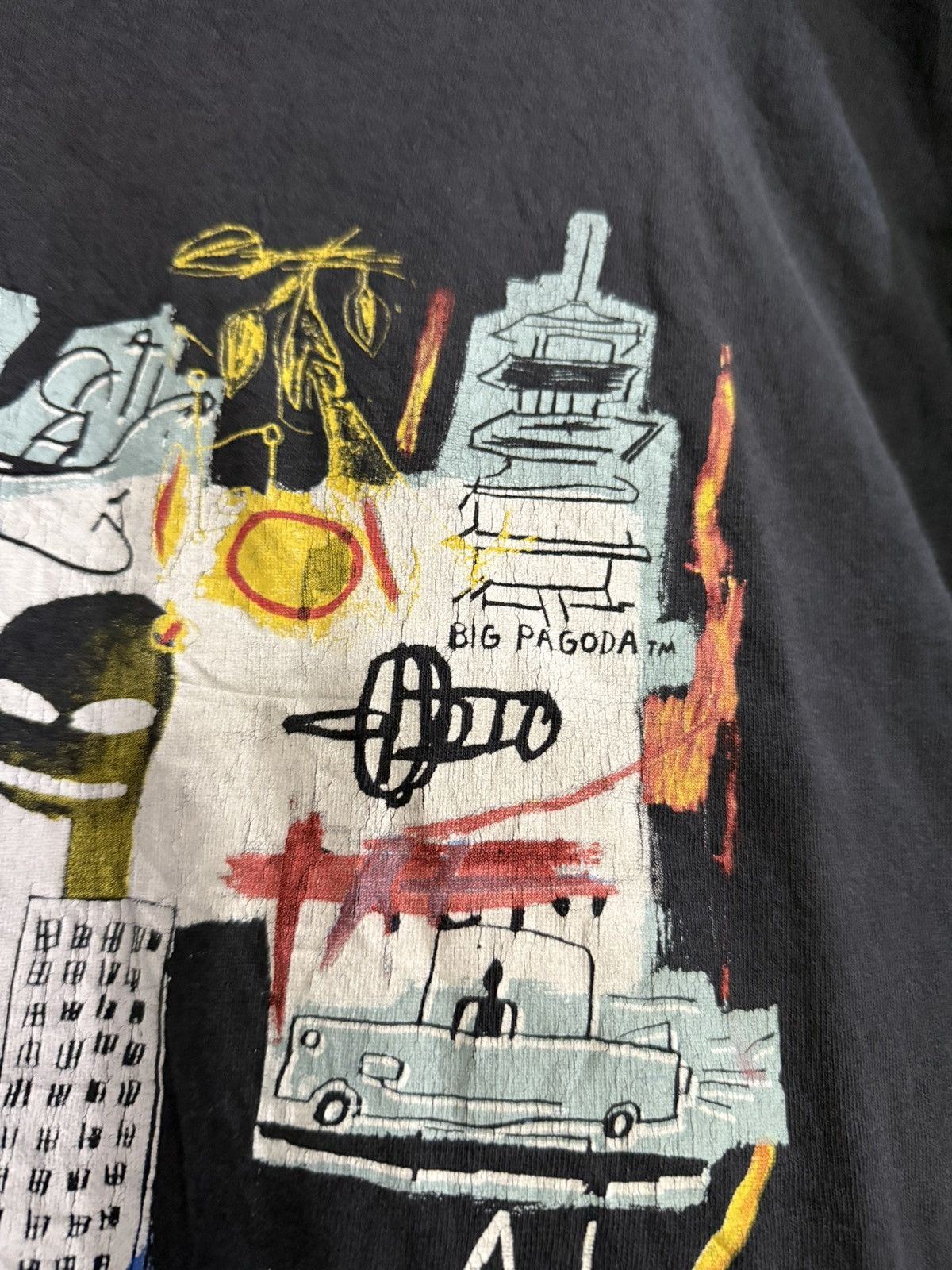 Fruit Of The Loom × Jean-Michel Basquiat × Vintage Rare Vintage Jean Michel Basquiat Art Faded Tee Size US M / EU 48-50 / 2 - 3 Thumbnail