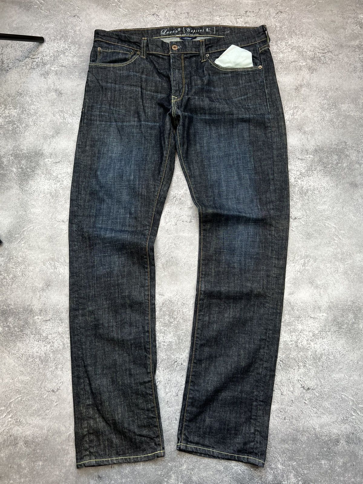 Levis Capital E Matchstick Blue Denim Pants Vintage Mens