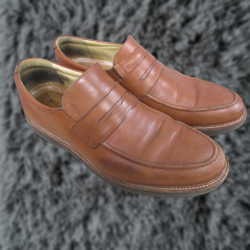 Penn VINTAGE Samuel Hubbard Men’s 11 Tailored Traveler Penny Loafer Brown Leather 1517 Size US 11 / EU 44 - 1 Thumbnail