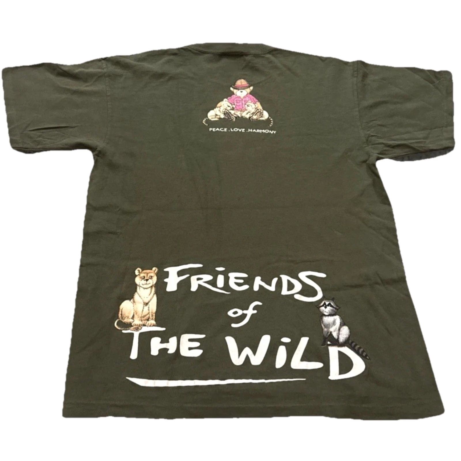 Vintage VINTAGE 90s Friends of The Wild Safari Animals Nature Earth Green Cute T-Shirt Large Men Green Nature Animals Friends T-Shirt Mens L Size US L / EU 52-54 / 3 - 2 Thumbnail