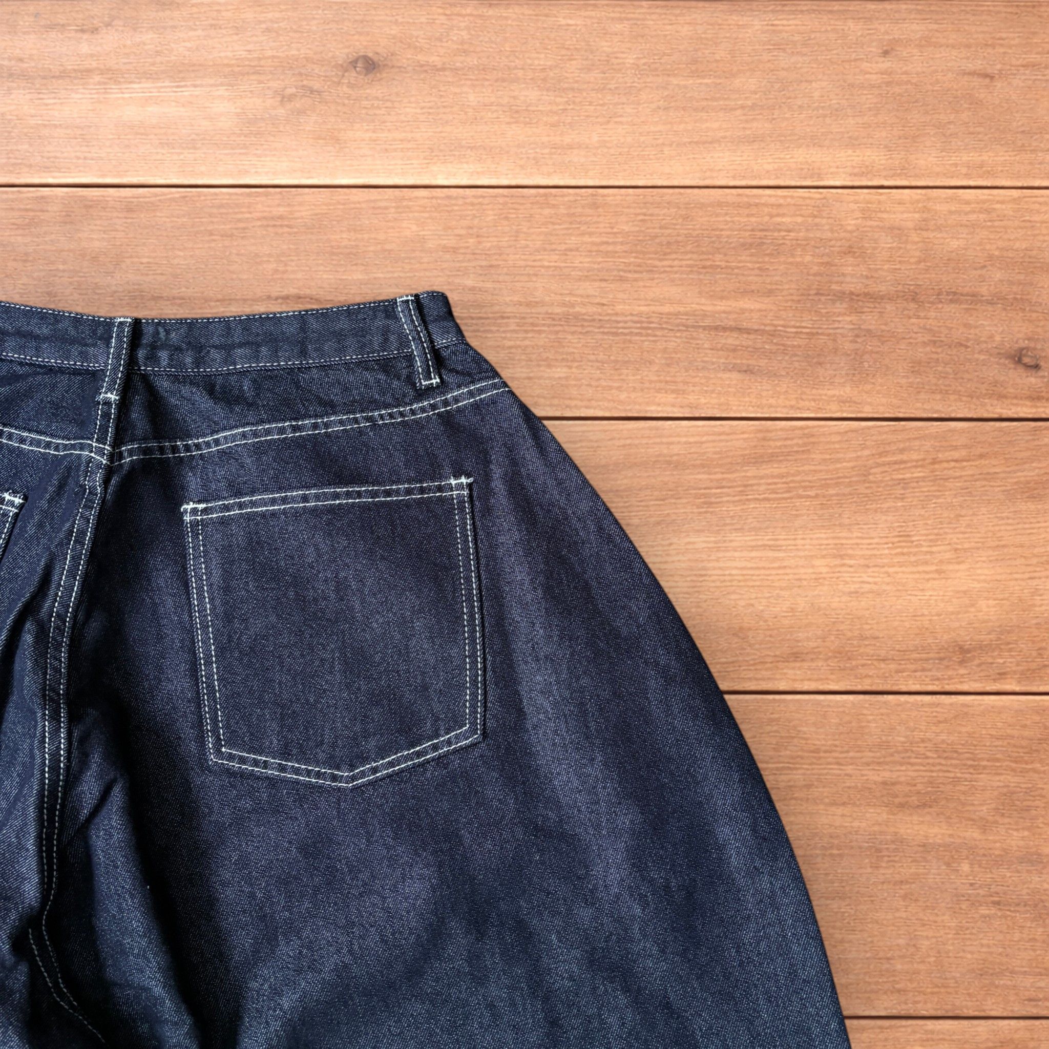 Japanese Brand Super baggy wide leg balloon fit jeans in indigo. Size US 30 / EU 46 - 4 Thumbnail