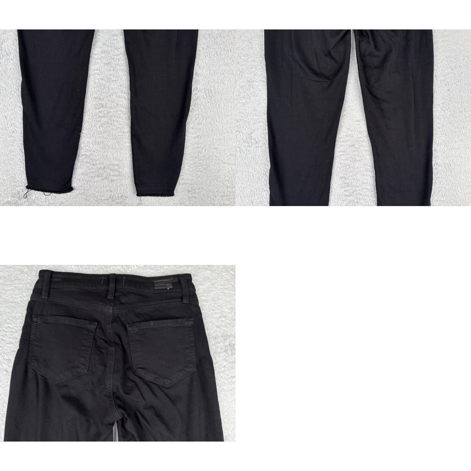 Paige Paige Jeans Womens Hoxton Ankle High Rise Skinny 25 Black Raw Hem Made USA Size 42" / US 20 - 10 Thumbnail