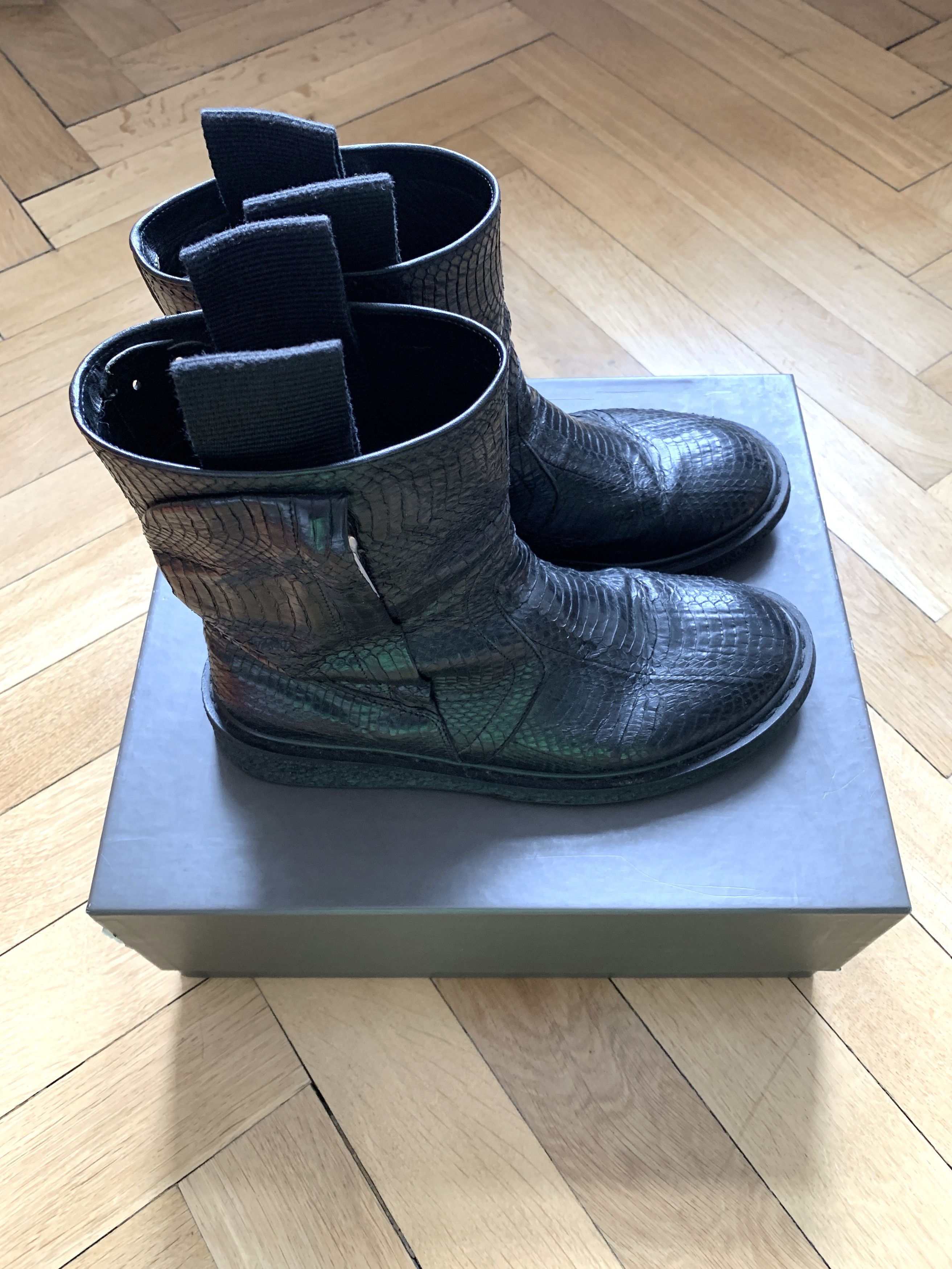 Rick Owens Rick Owens S/S 2009 "Strutter" Python Boots SZ US 10 Size US 10 / EU 43 - 2 Thumbnail