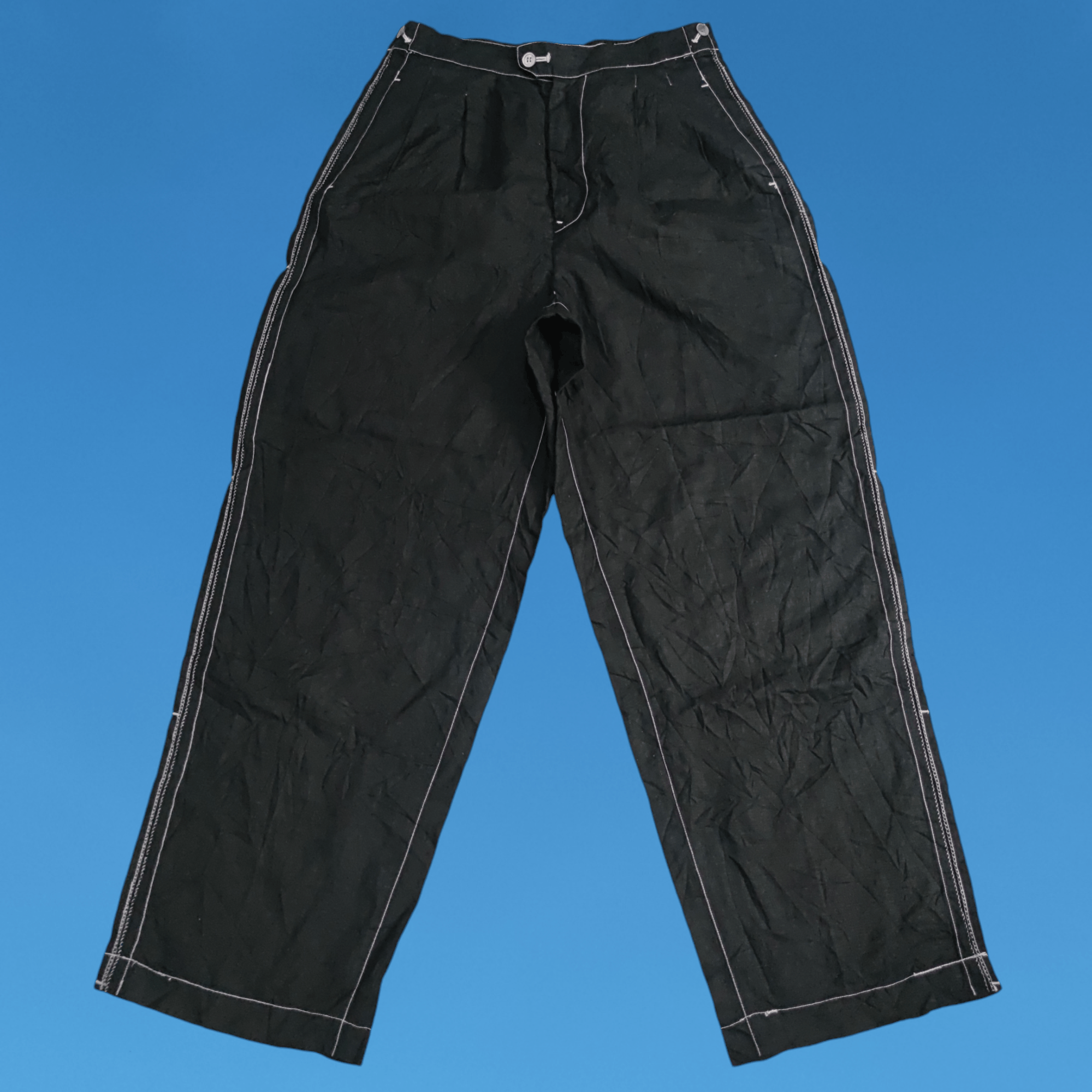 パンツ 90s issey miyake two tuck slacks Vintage Issey Miyake Linen Two Tuck Side Line Pants