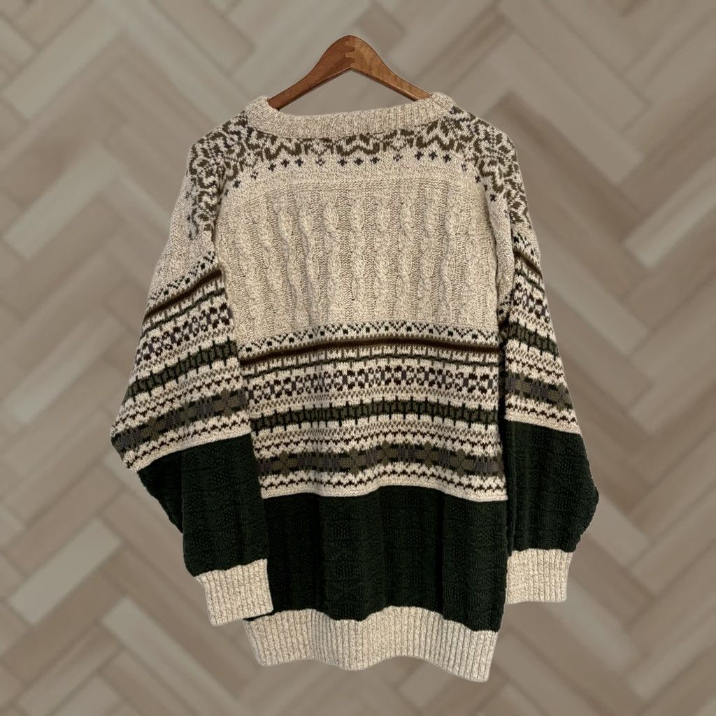 Vintage VINTAGE Northwest Territory Sweater Men M Green Textured Cotton Pullover Size US M / EU 48-50 / 2 - 1 Thumbnail