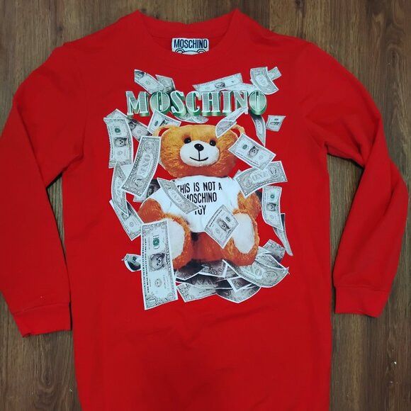 Moschino Moschino Couture Teddy Bear Not A Toy Long Sleeve T-Shirt Size US M / EU 48-50 / 2 - 2 Thumbnail