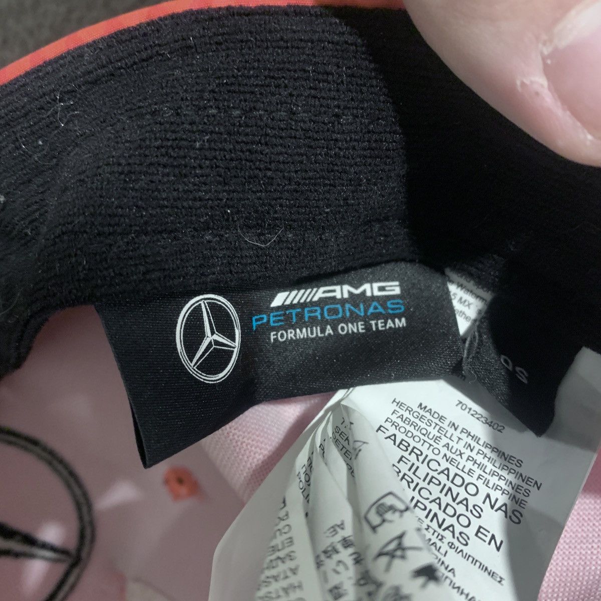 Mercedes-Benz Mercedes F1 Mens Cap Lewis Hamilton Pink Houndstooth Hat OS Size ONE SIZE - 7 Thumbnail