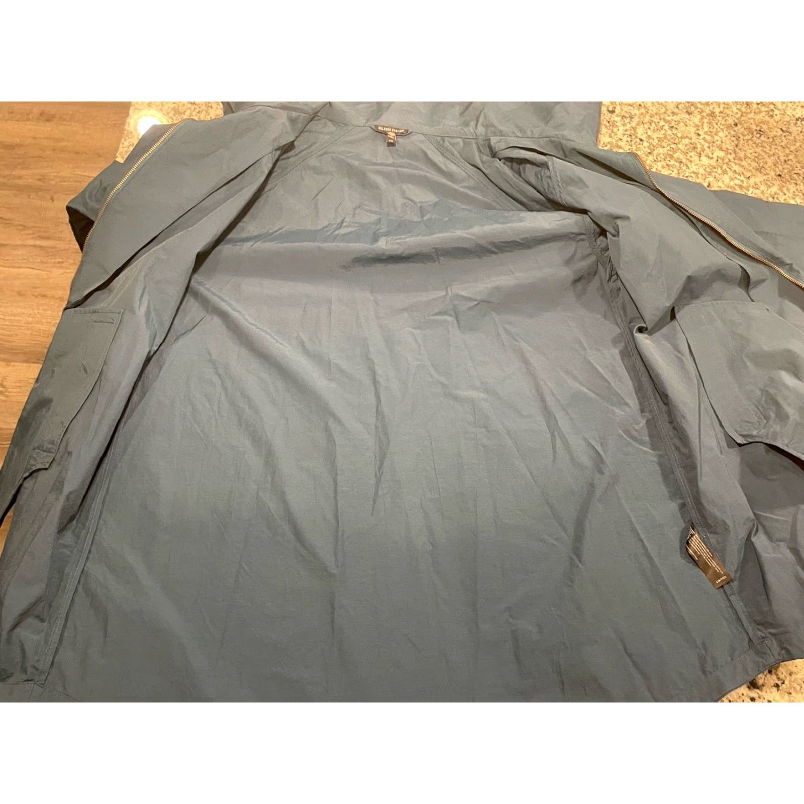 Eileen Fisher VINTAGE Eileen Fisher Women's Jacket High Collar Organic Cotton Size Large Blue Spruce Eco-Friendly Size L / US 10 / IT 46 - 6 Thumbnail