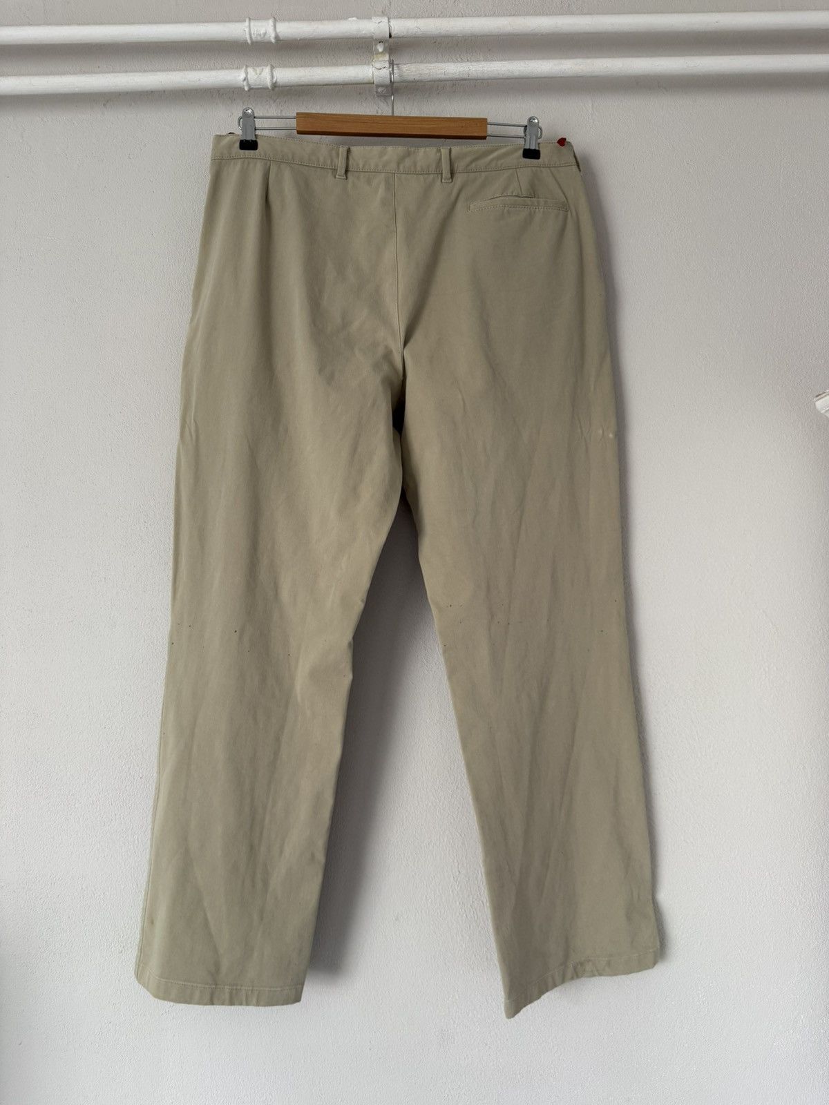 Prada Prada Linea Rossa Beige Tech Cotton Pants with Red Tab Size US 40 / EU 56 - 10 Thumbnail