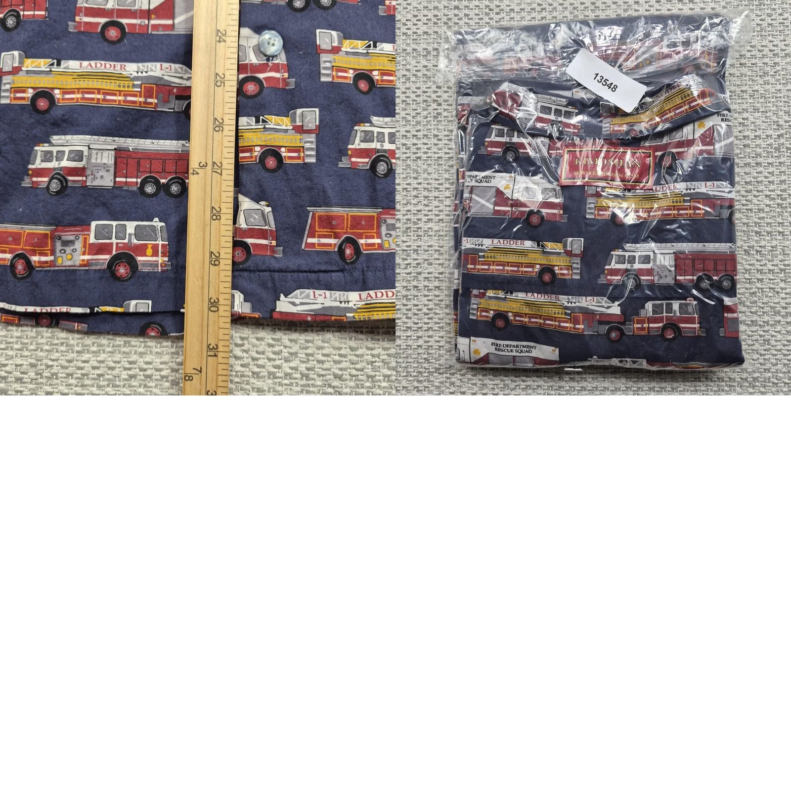Vintage Kimoshan Button Up Shirt Mens Large Casual Fire Truck Print Short Sleeve Size US L / EU 52-54 / 3 - 9 Thumbnail