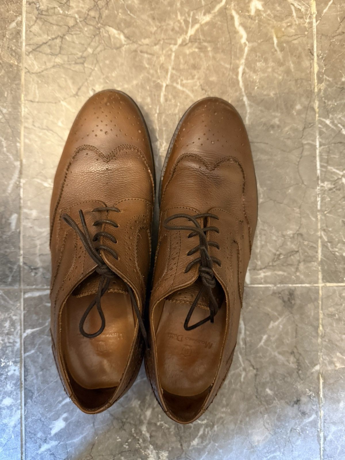 Massimo Dutti Massimo Dutti Brown Leather Brogue Wingtip Derby — EU 40 Size US 8 / EU 41 - 1 Thumbnail