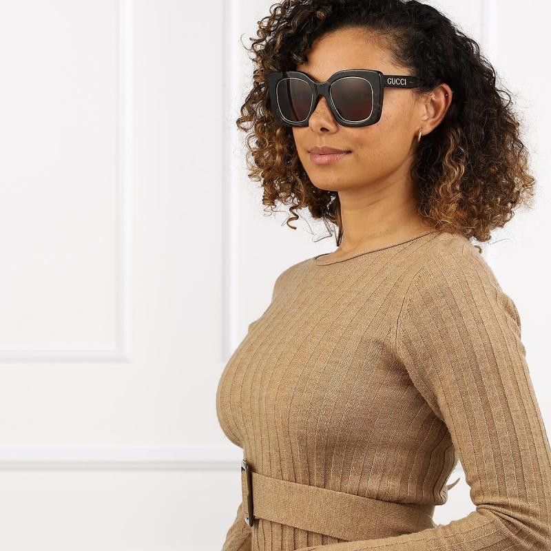Gucci NEW Gucci GG1151S 001 Cat Eye Oversized Unisex Sunglasses Size ONE SIZE - 13 Thumbnail