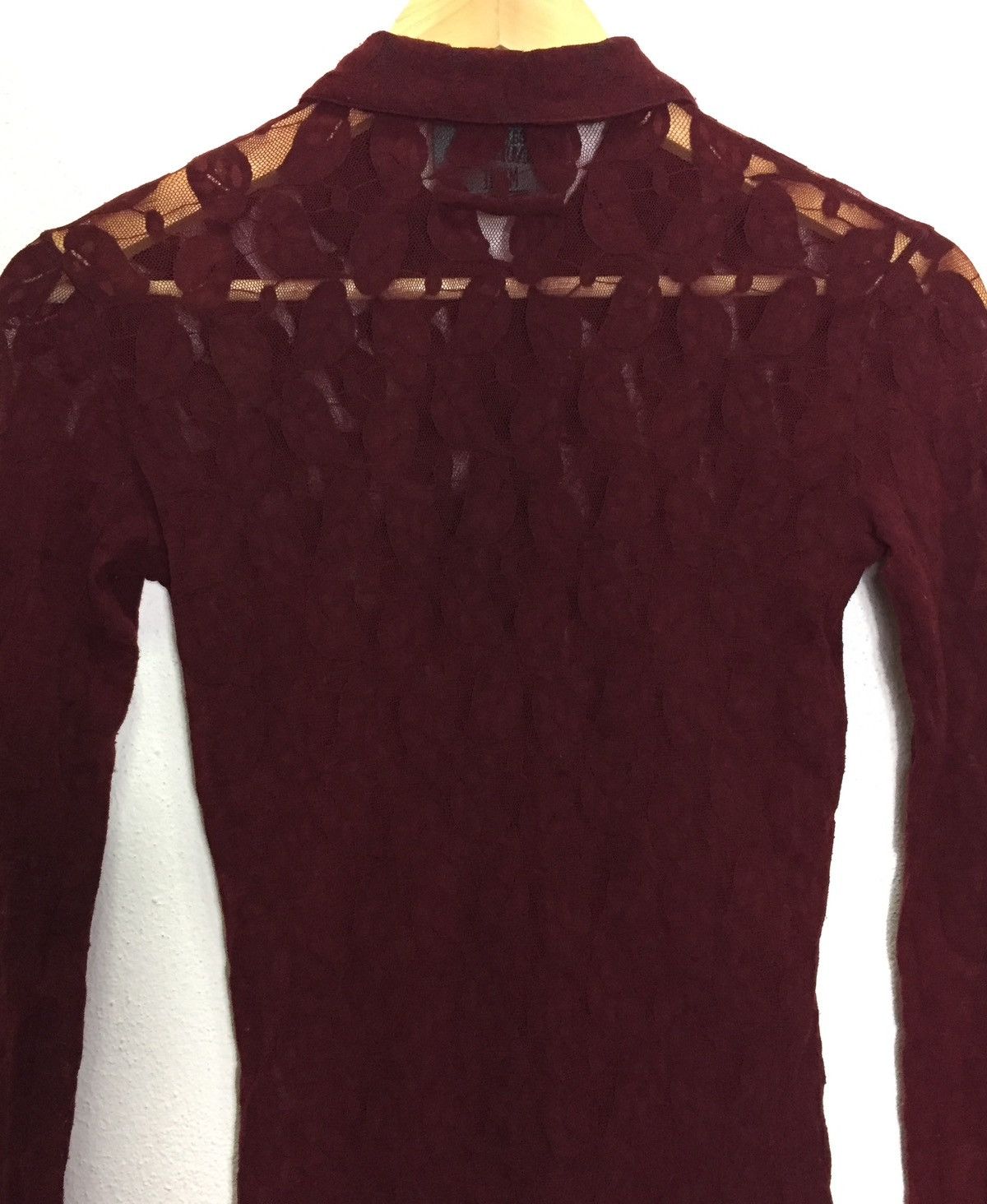 Jean Paul Gaultier Vintage 90s Jean Paul Gaultier Maille Fuzzi Maroon Lace Mesh Size S / US 4 / IT 40 - 7 Thumbnail