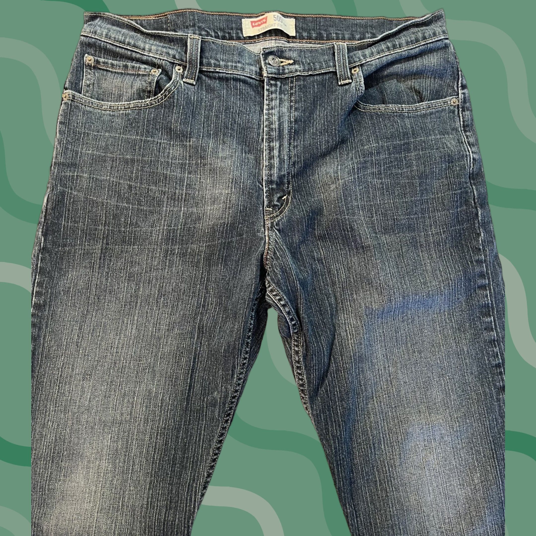 Levi's Levi's 505 Jeans Mens Regular Fit Denim Blue Medium Wash 36x32 Size US 36 / EU 52 - 1 Thumbnail