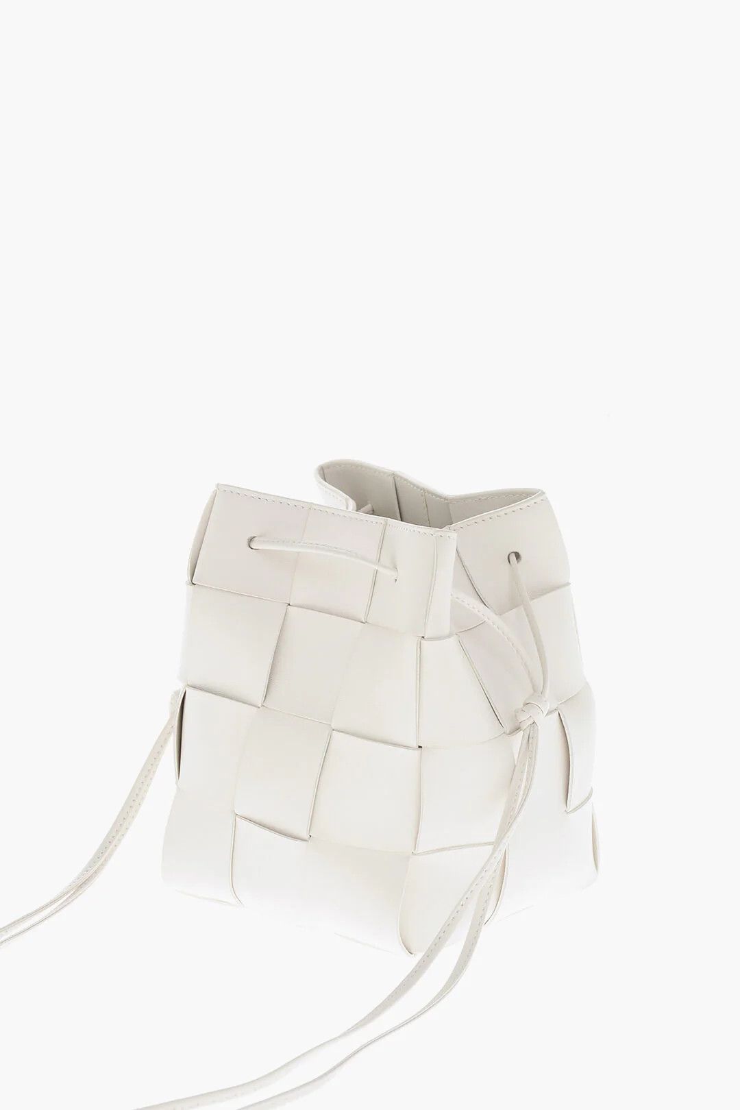 Bottega Veneta og1mm0426 Size: OS / Woven Leather Bucket Bag in White Size ONE SIZE - 2 Thumbnail