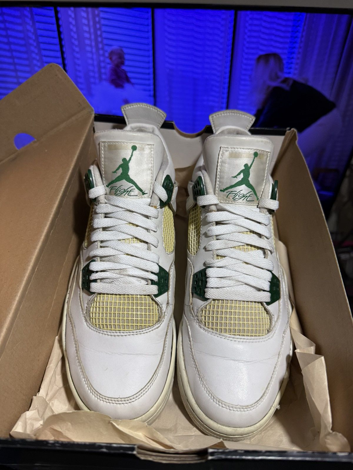 Nike 2004 classic green jordan 4 Size US 9.5 / EU 42-43 - 3 Thumbnail