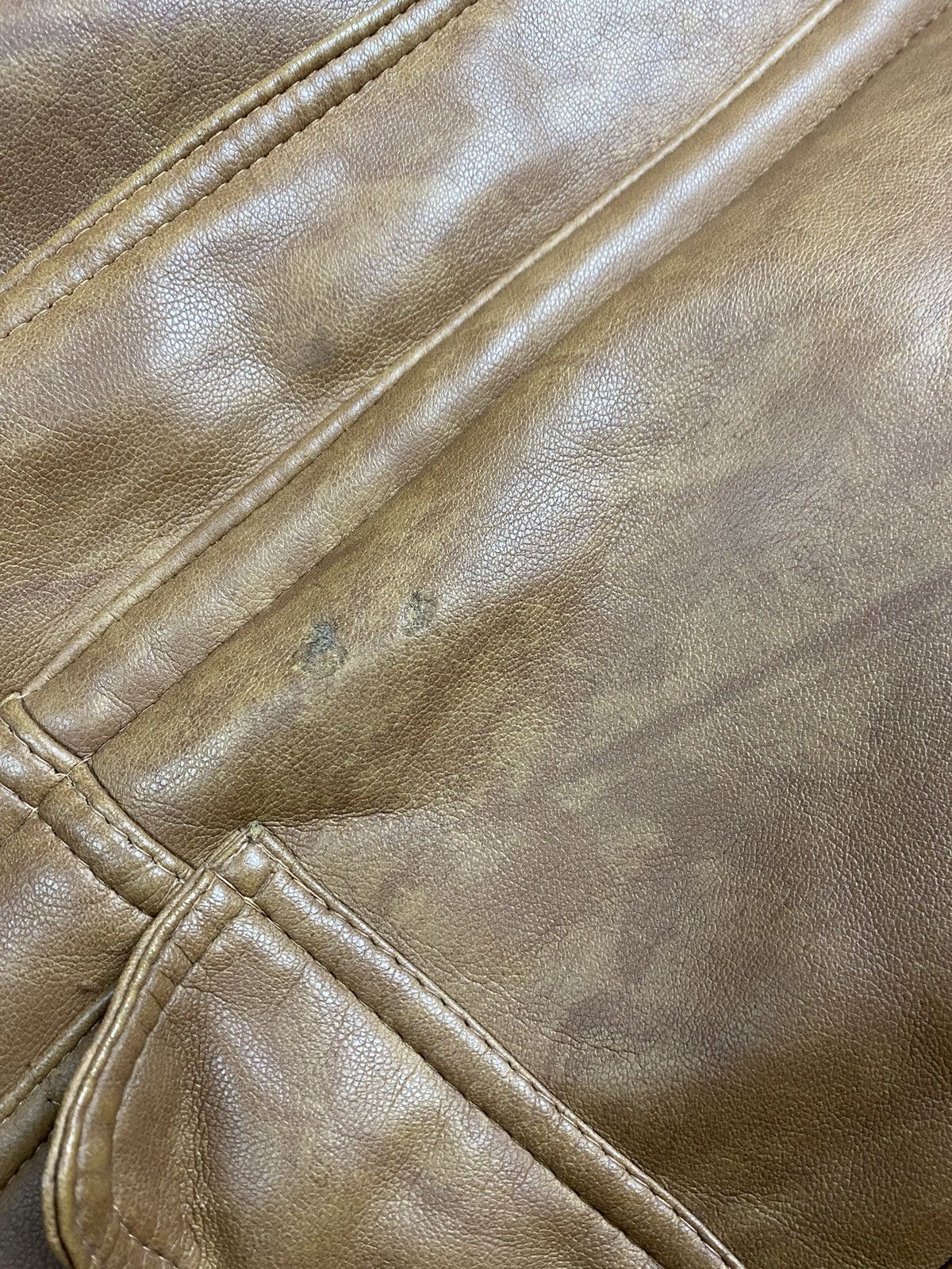 Vintage Shearling leather jacket brown vintage Size US XL / EU 56 / 4 - 4 Thumbnail