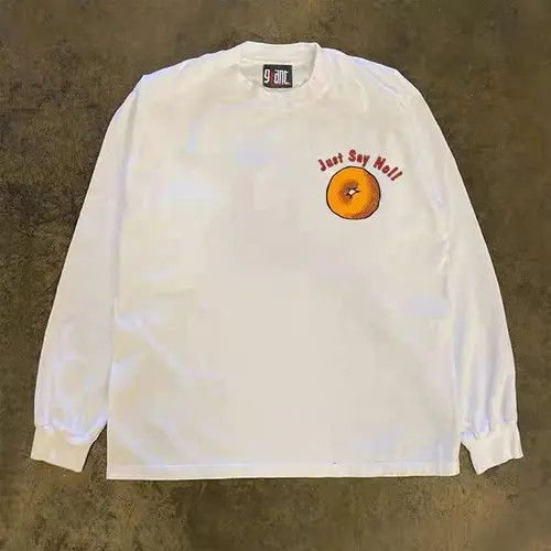 Japanese Brand Loose Retro Letter Print White Long Sleeve T-Shirt Size US M / EU 48-50 / 2 - 4 Thumbnail