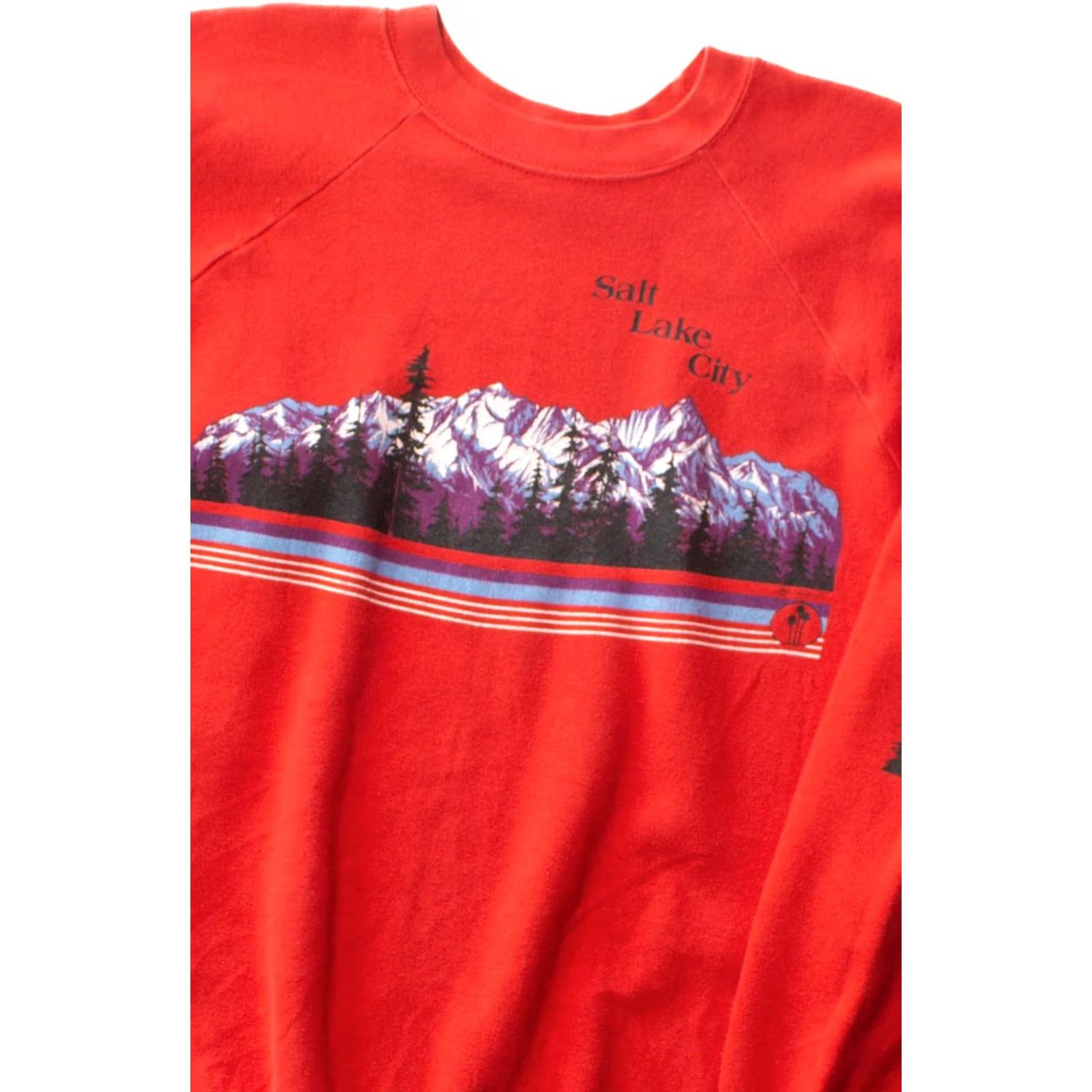 Vintage VINTAGE Miller Salt Lake City Mountains Sweatshirt 1980s Large Red Cotton/Polyester Sleeve Long Sleeve Mens Size US L / EU 52-54 / 3 - 2 Thumbnail