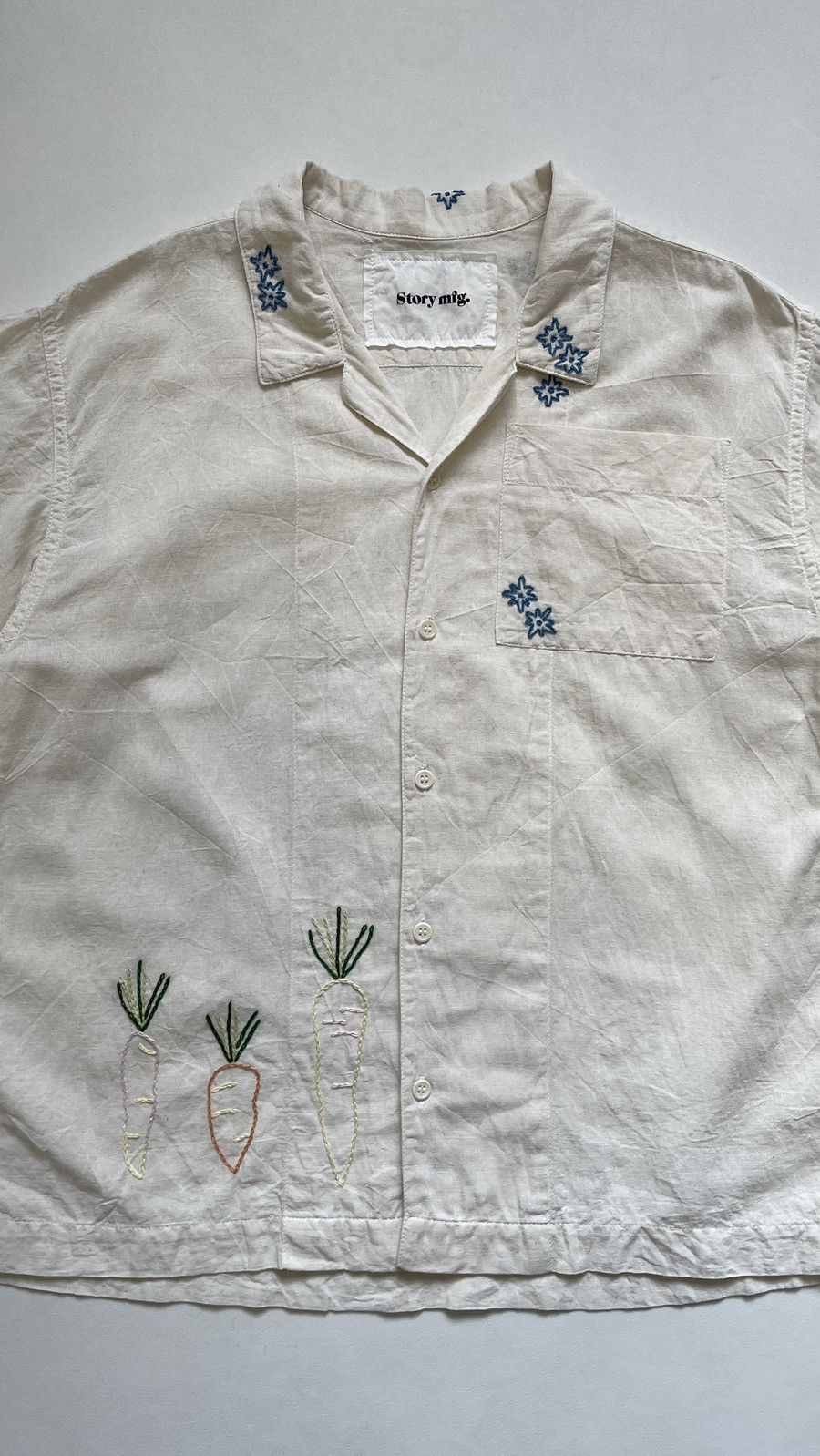 Story Mfg. ‘Greetings’ Embroidered Boxy Shirt Size US M / EU 48-50 / 2 - 6 Thumbnail