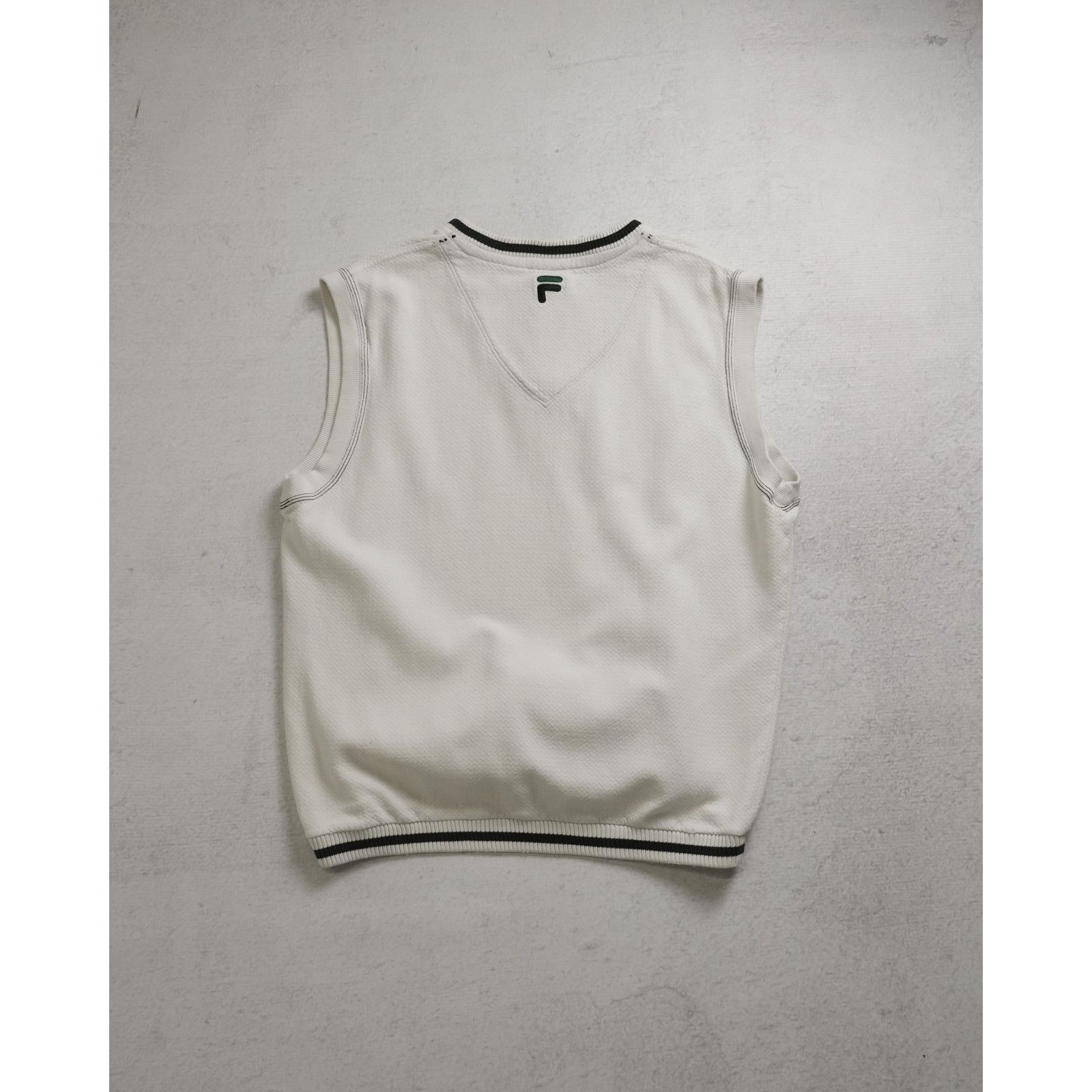 Fila Vintage 90s Fila White Regular Sweater Vest - Men's Medium Size US M / EU 48-50 / 2 - 2 Thumbnail