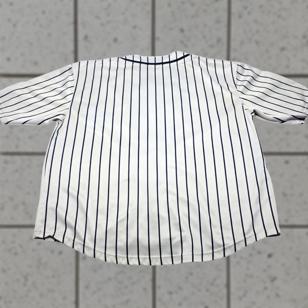 Vintage VINTAGE Renegade New York Pinstripe Baseball Jersey Shirt Y2k Mens 2XL Stained Distressed 90s Jersey Shirt Mens Women? Size US XXL / EU 58 / 5 - 1 Thumbnail