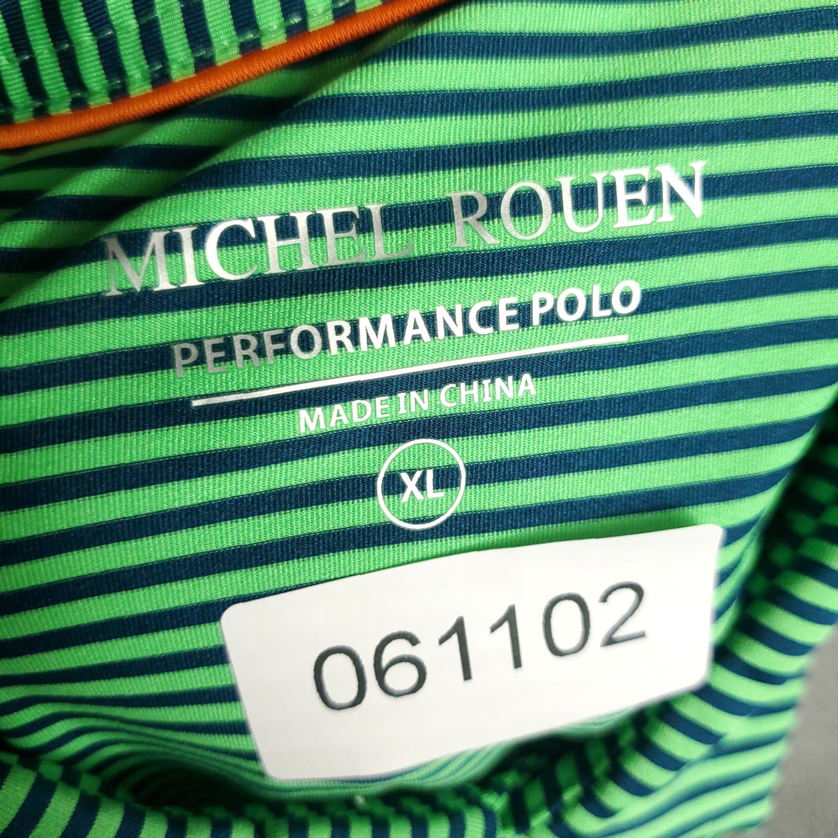 Vintage Michel Rouen Polo Shirt Mens XL Green Striped Performance Golf Short Sleeve Polo Size US XL / EU 56 / 4 - 7 Thumbnail