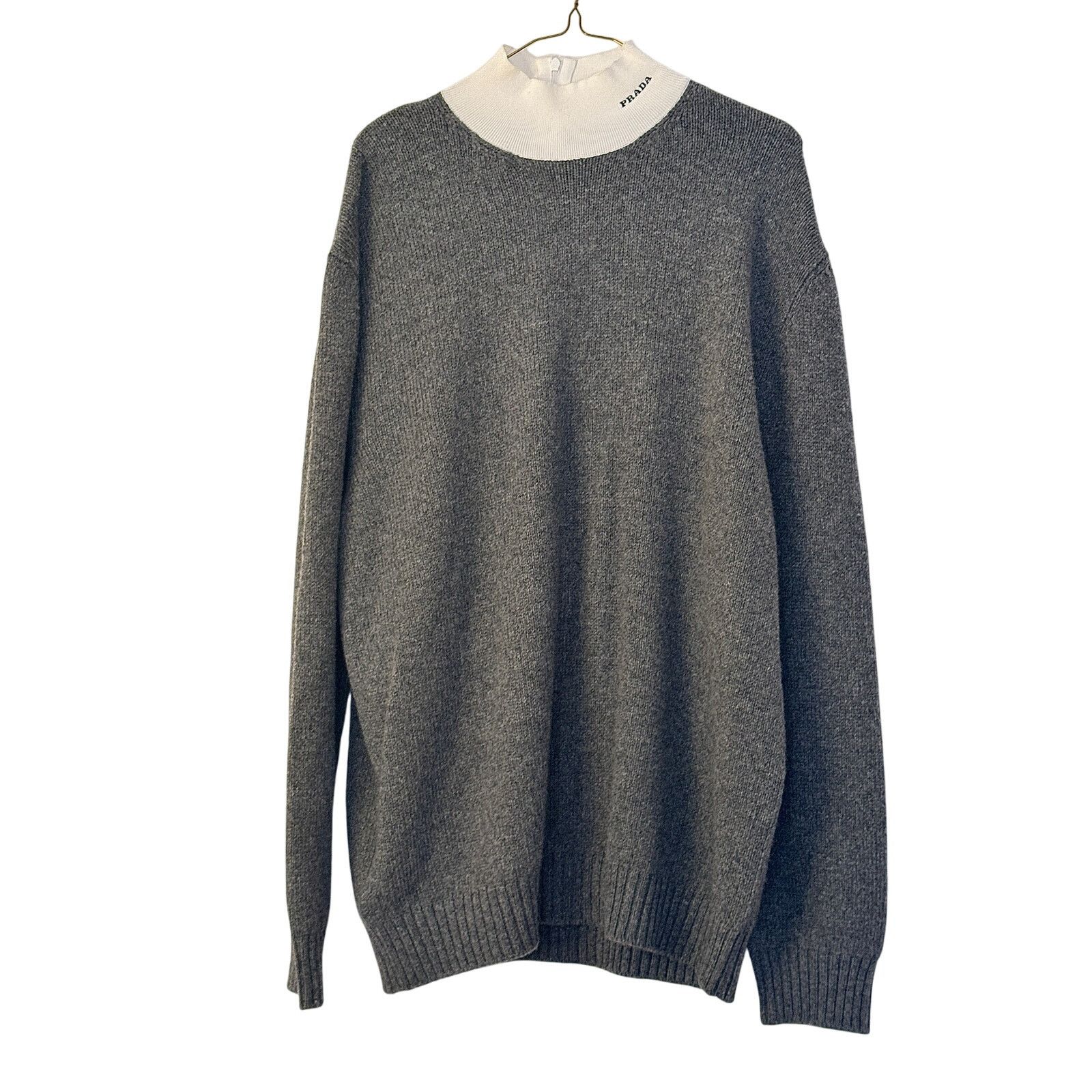 Prada Prada NWT FW 2022 Men's Grey Virgin Wool Pullover Size US M / EU 48-50 / 2 - 1 Thumbnail