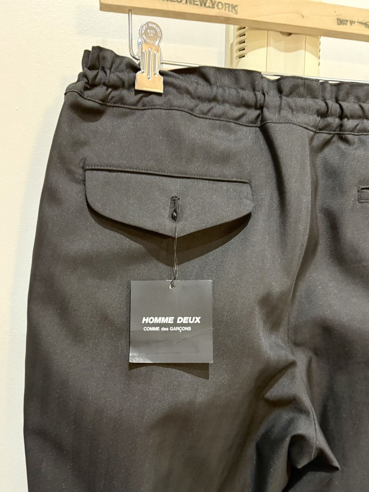 Comme des Garcons Homme Deux COMME DES GARÇONS HOMME DEUX Black Herringbone Trousers NEW Size US 32 / EU 48 - 5 Thumbnail