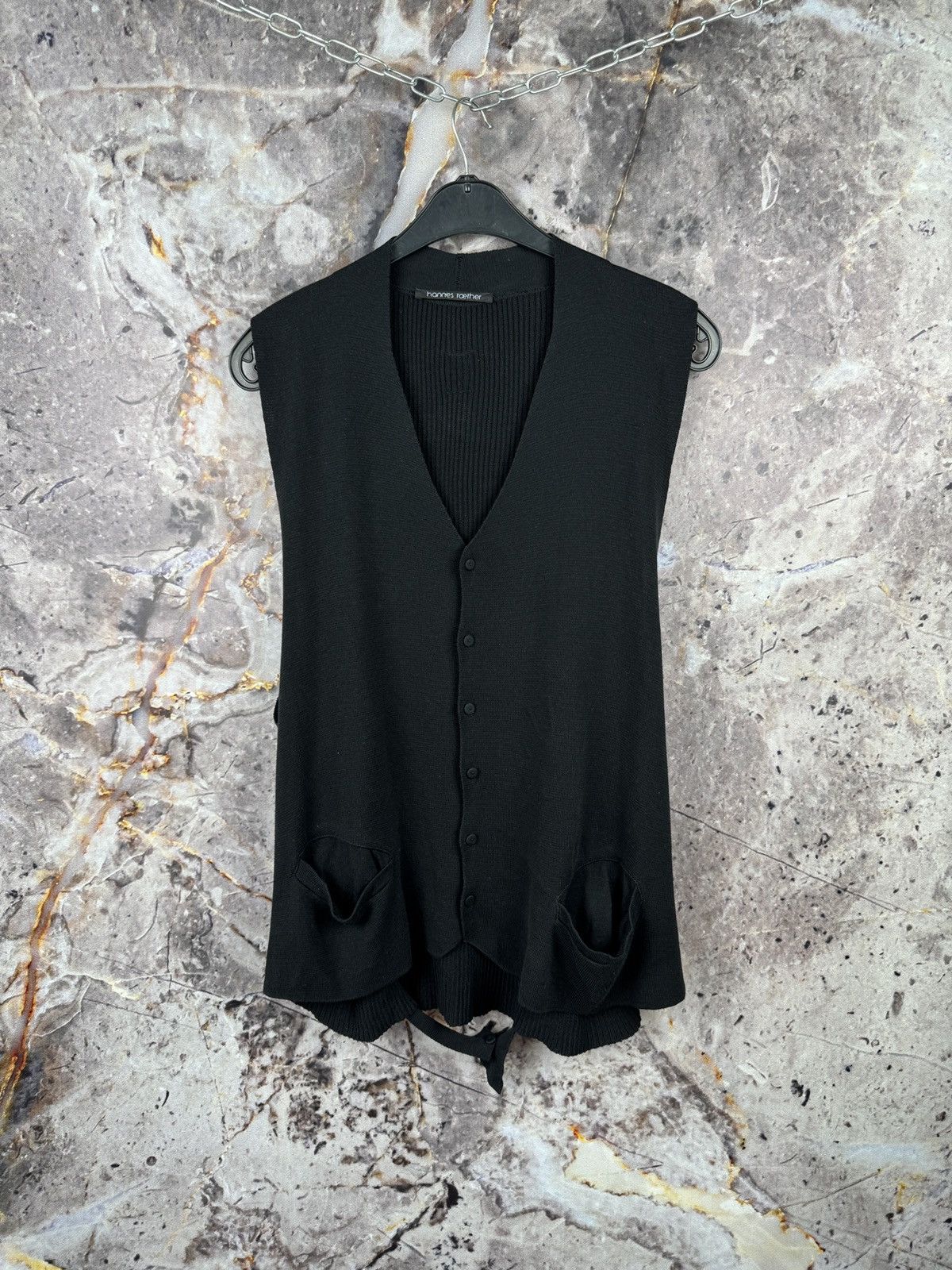hannes roether Hannes Roether Black Sleeveless Cardigan Vest Men’s Size US XXL / EU 58 / 5 - 1 Thumbnail
